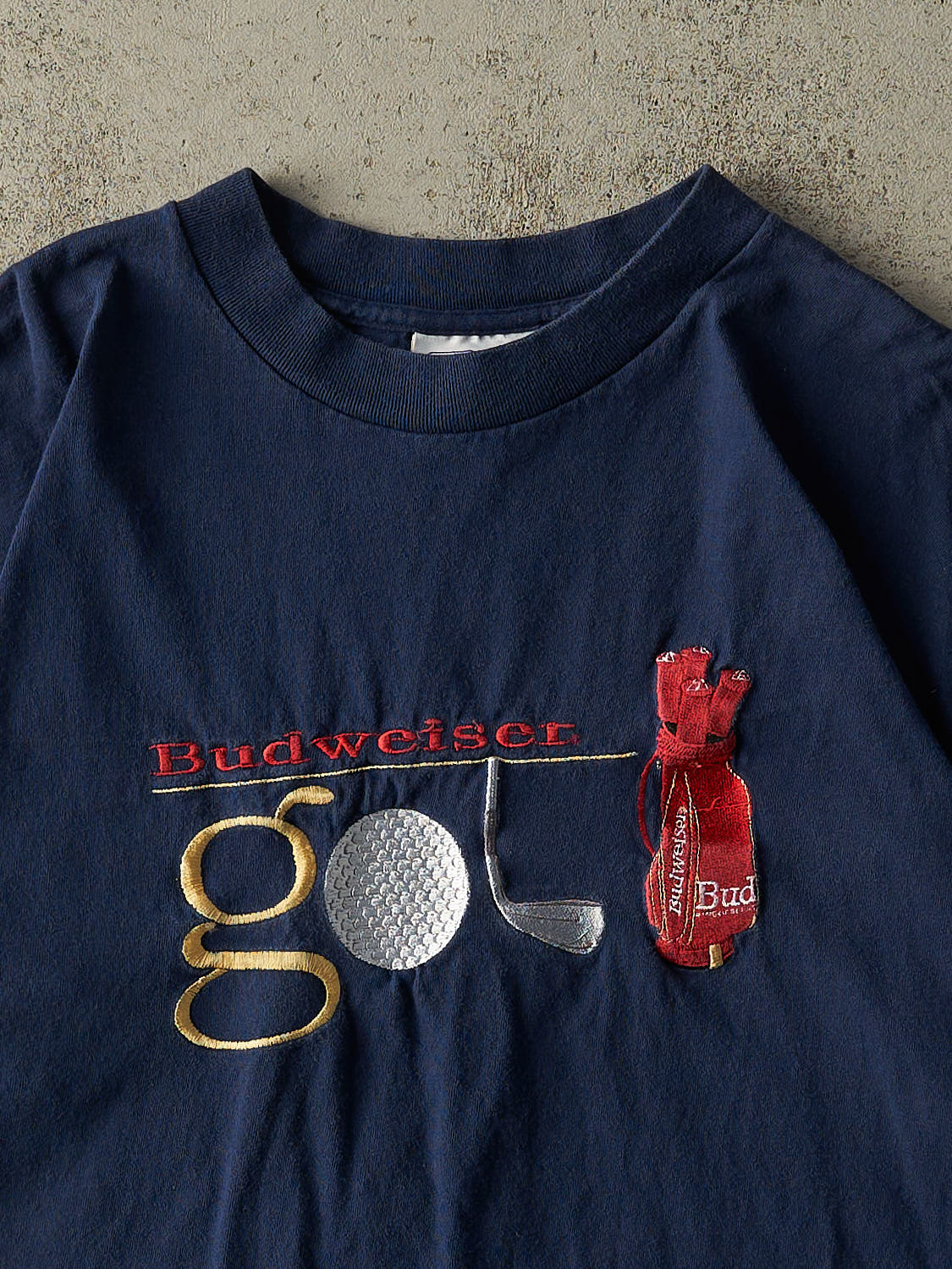 Vintage 90s Navy Blue Budweiser Golf Embroidered Tee (XL/XXL) - Image 2