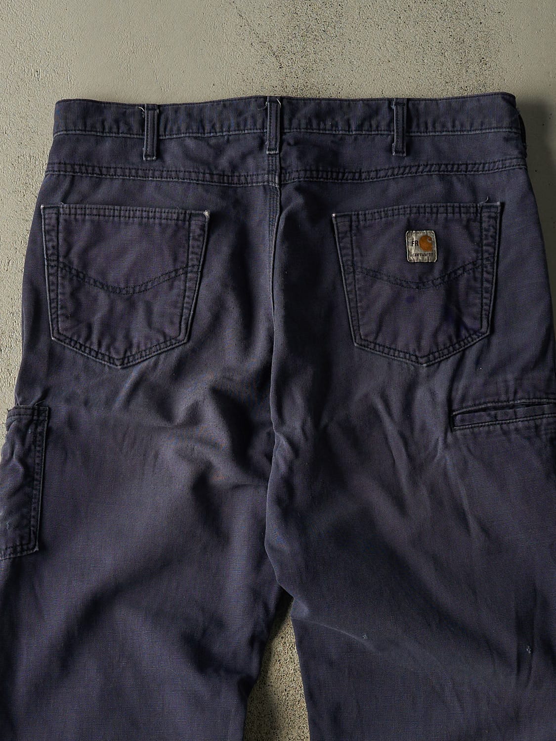 Vintage Y2K Navy Blue Carhartt Fire Resistant Work Pants (38x29.5) - Image 4