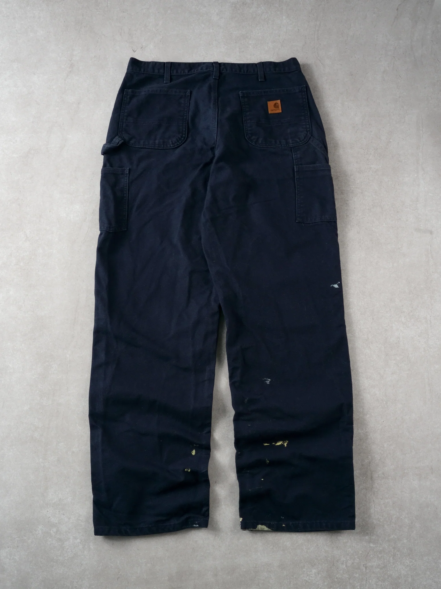 Vintage 90s Navy Blue Carhartt Workwear Carpenter Pants (36x34) - Image 2