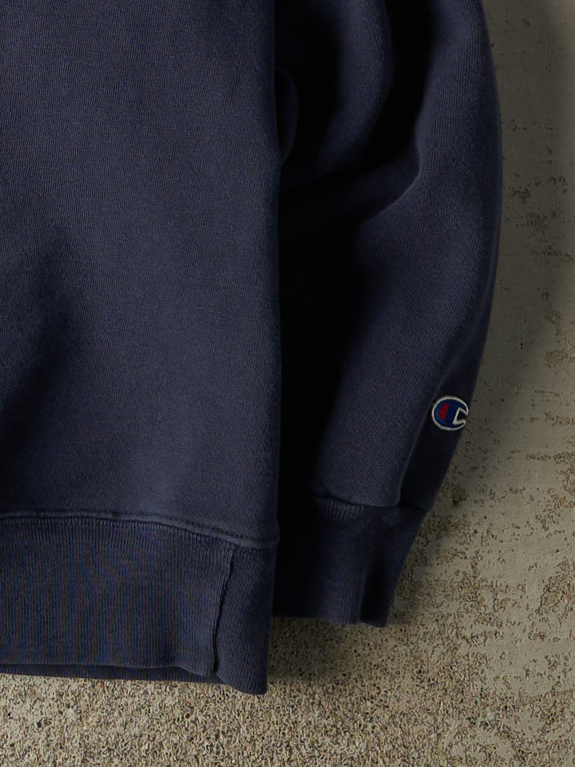 Vintage 90s Navy Blue Champion Embroidered Crewneck (M/L) - Image 4
