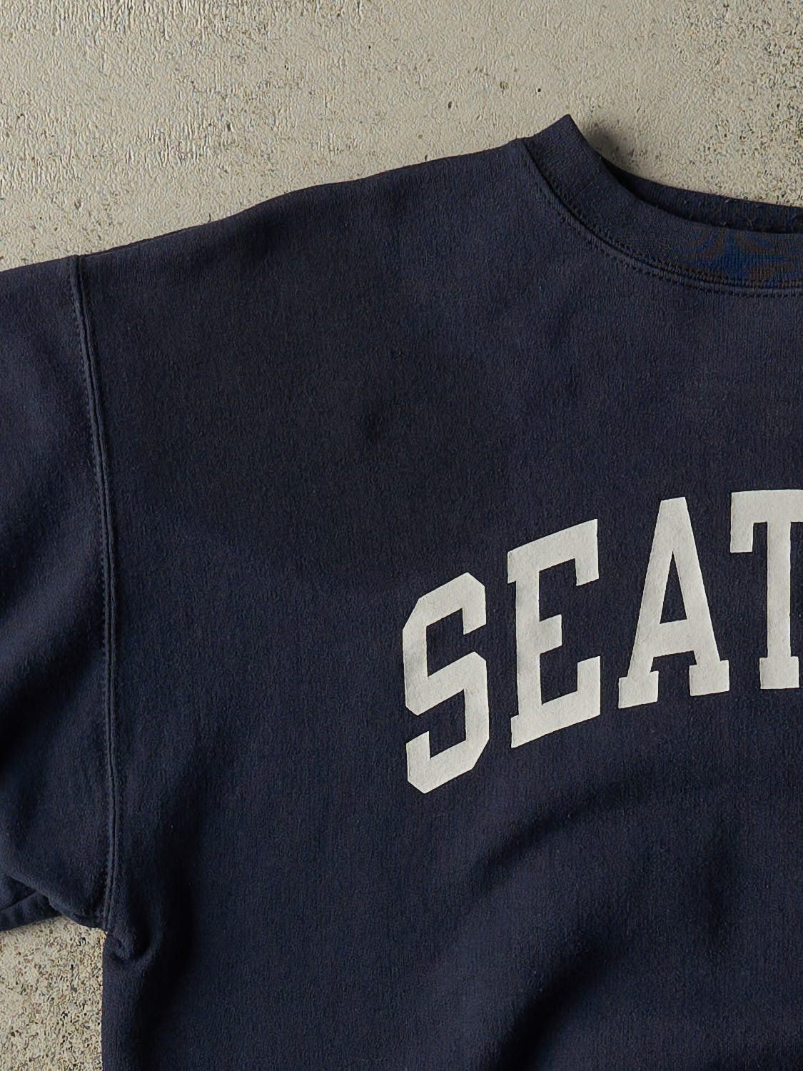 Vintage 90s Navy Blue Champion Seattle Crewneck (S/M) - Image 4
