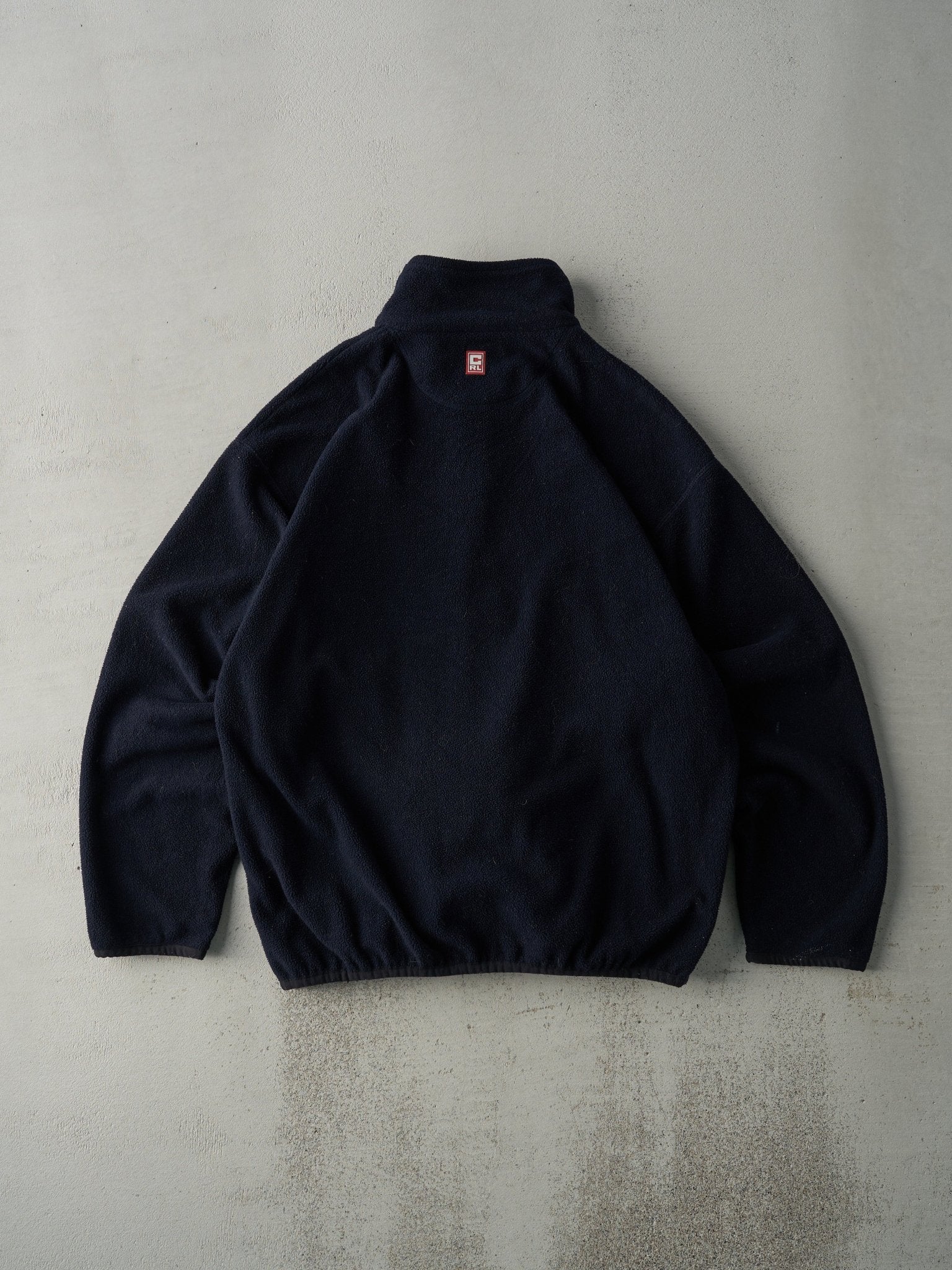 Vintage 90s Navy Blue Chaps Logo Fleece Zip Up Sweater (L) - Image 2