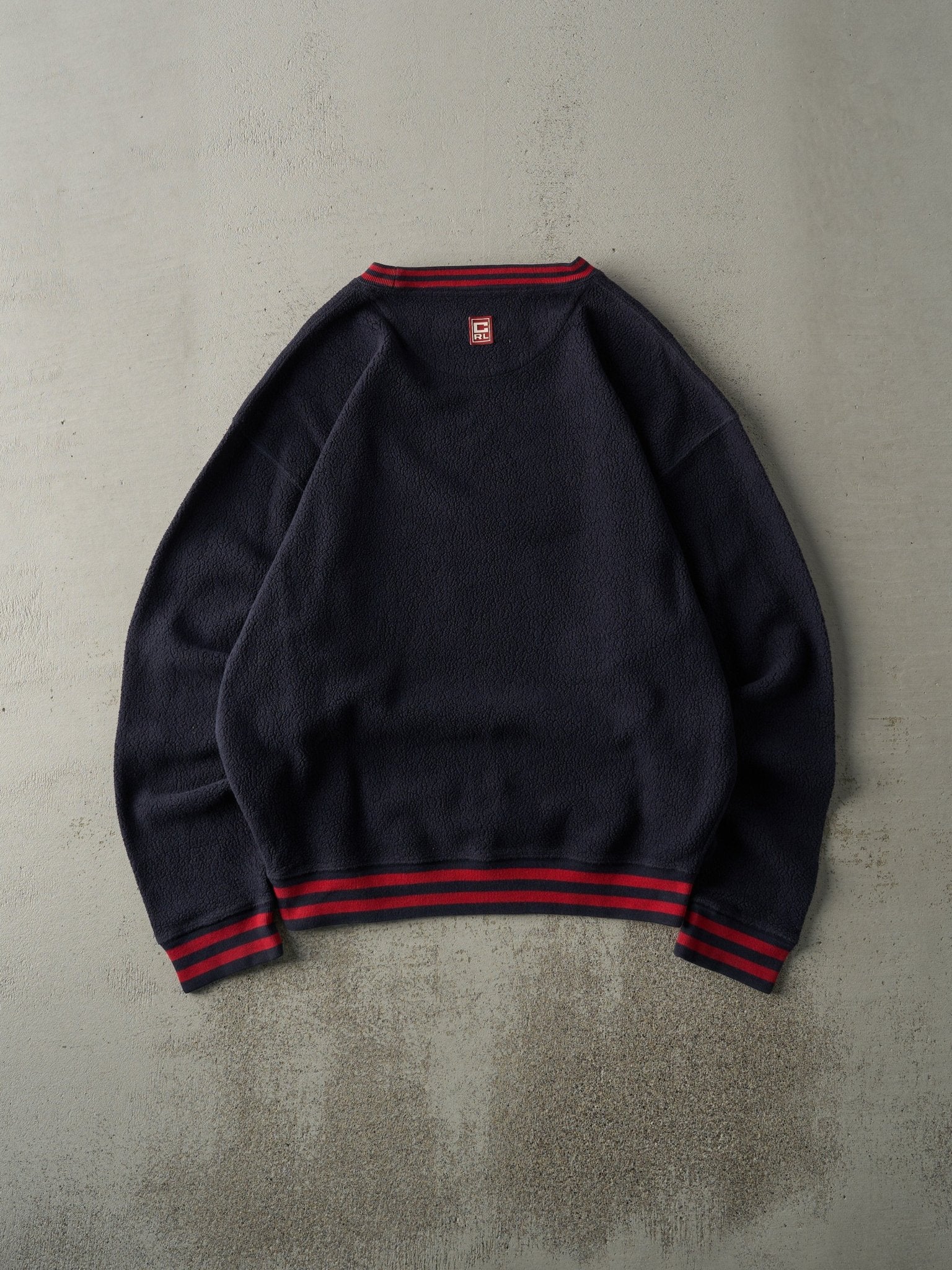 Vintage 90s Navy Blue Chaps Ralph Lauren Fleece Pullover (L) - Image 2