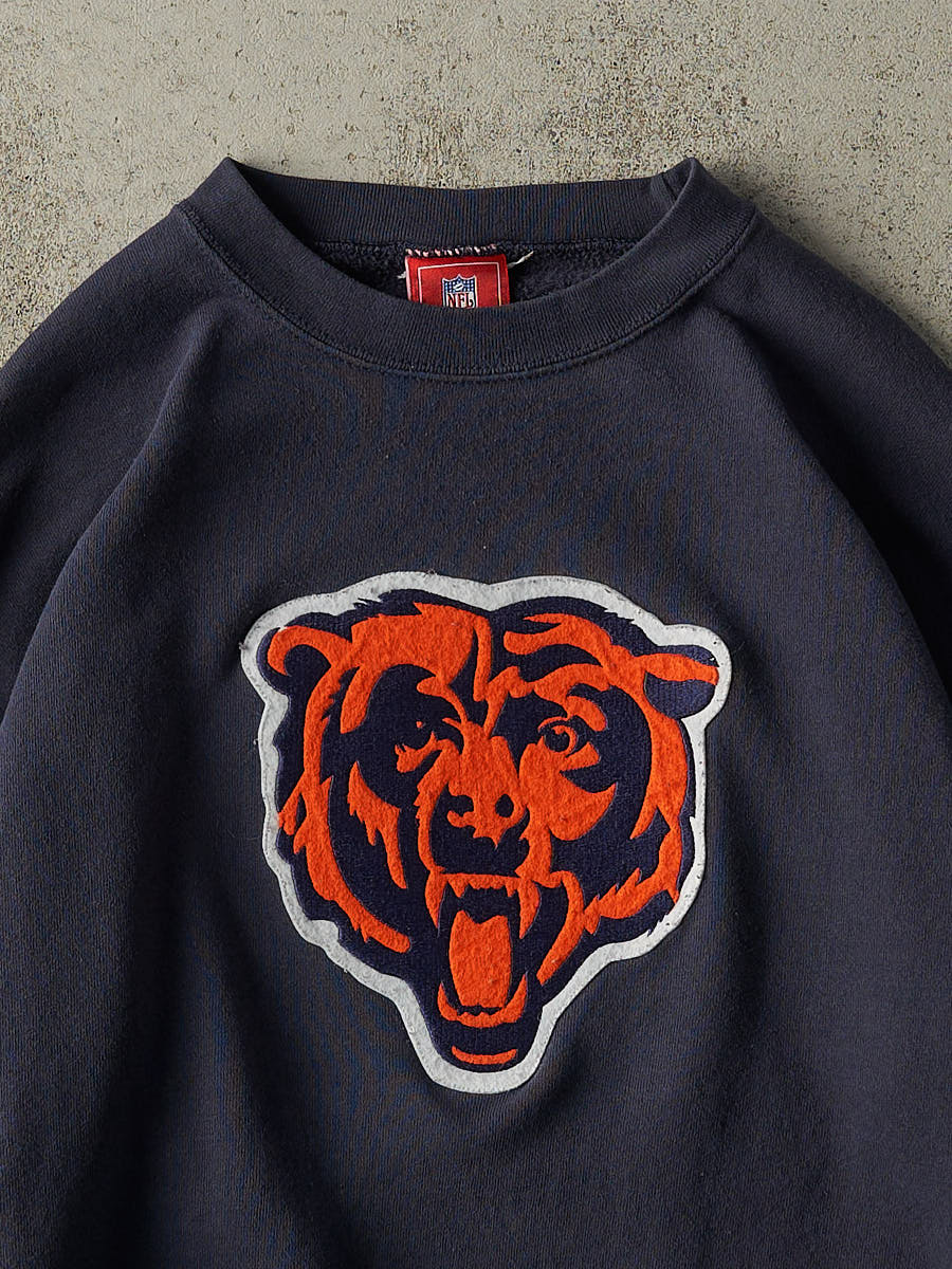 Vintage 90s Navy Blue Chicago Bears Embroidered Crewneck (L) - Image 2