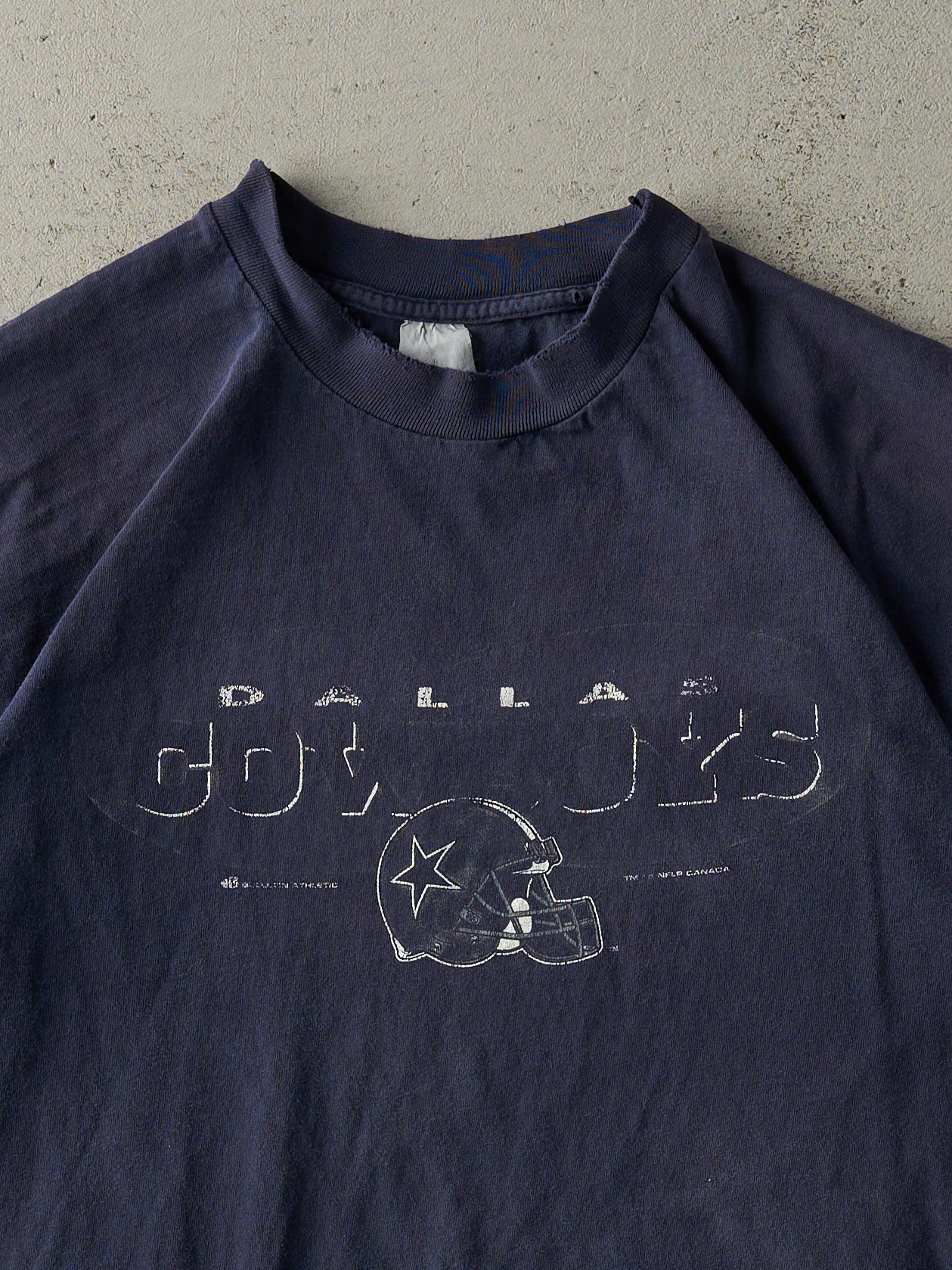 Vintage 90s Navy Blue Dallas Cowboys Single Stitch Tee (M) - Image 2