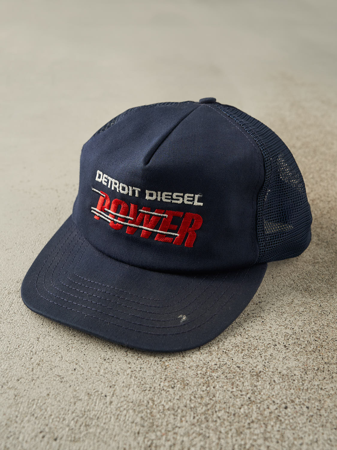 Vintage 90s Navy Blue Detroit Deisel Power Trucker Hat (O/S) - Image 2
