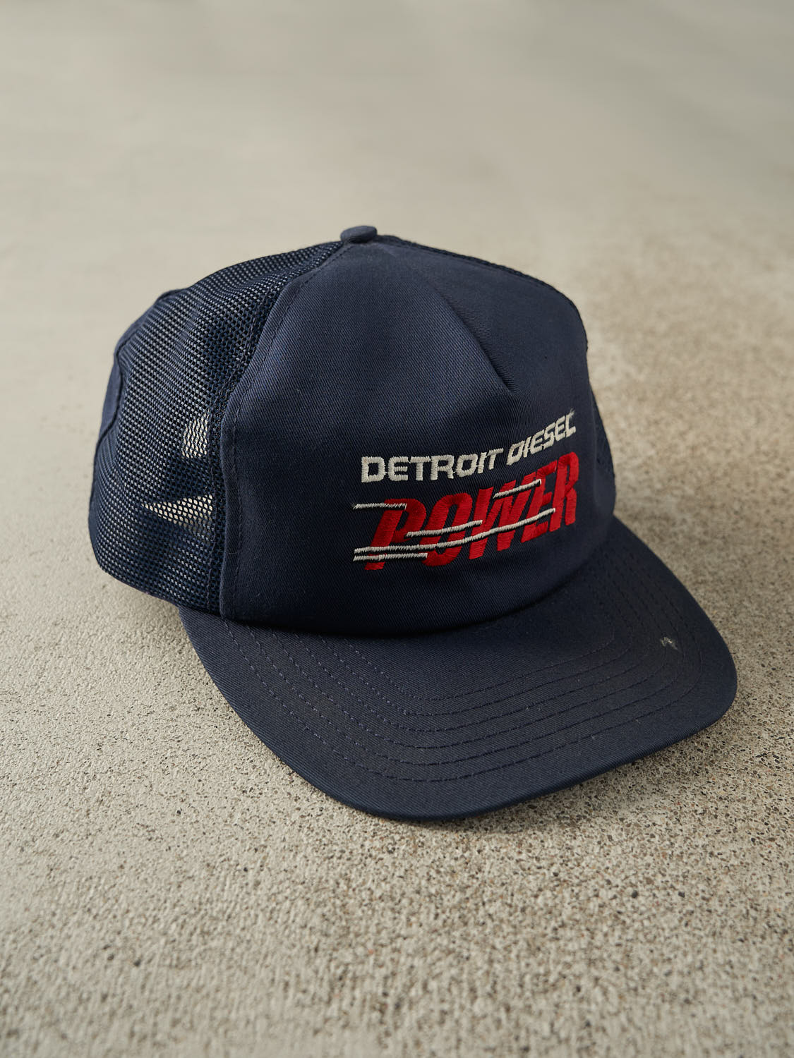 Vintage 90s Navy Blue Detroit Deisel Power Trucker Hat (O/S) - Image 3