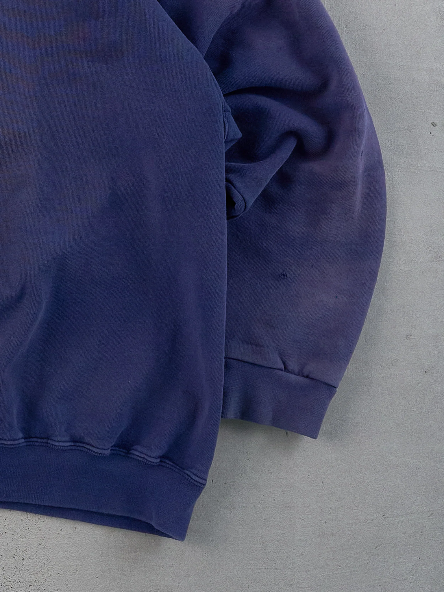 Vintage 90s Navy Blue Sun Faded Nike Swoosh Blank Crewneck (XL) - Image 3