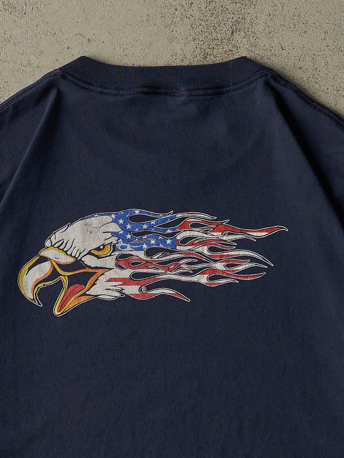 Vintage 90s Navy Blue Eagle Tee (XL/XXL) - Image 4