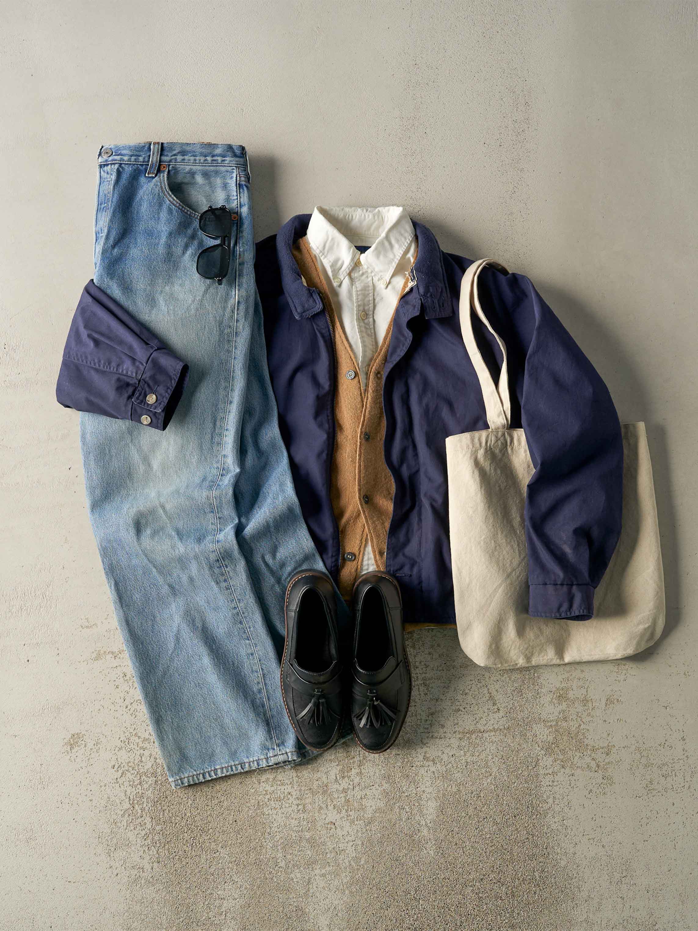 Vintage 90s Navy Blue Eddie Bauer Harrington Jacket (S/M) - Image 2