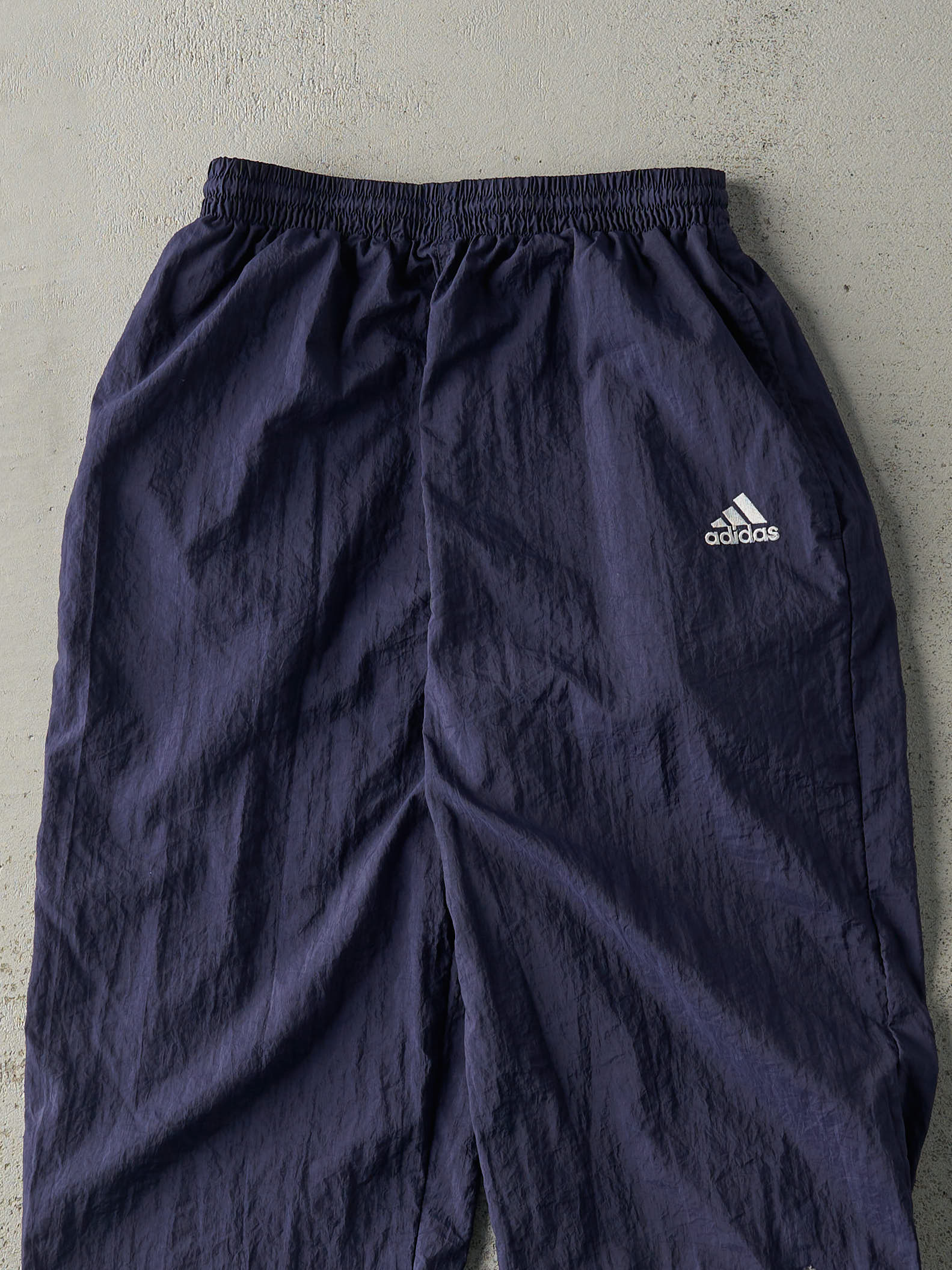 Vintage 90s Navy Blue Embroidered Logo Adidas Track Pants (25x29.5) - Image 3