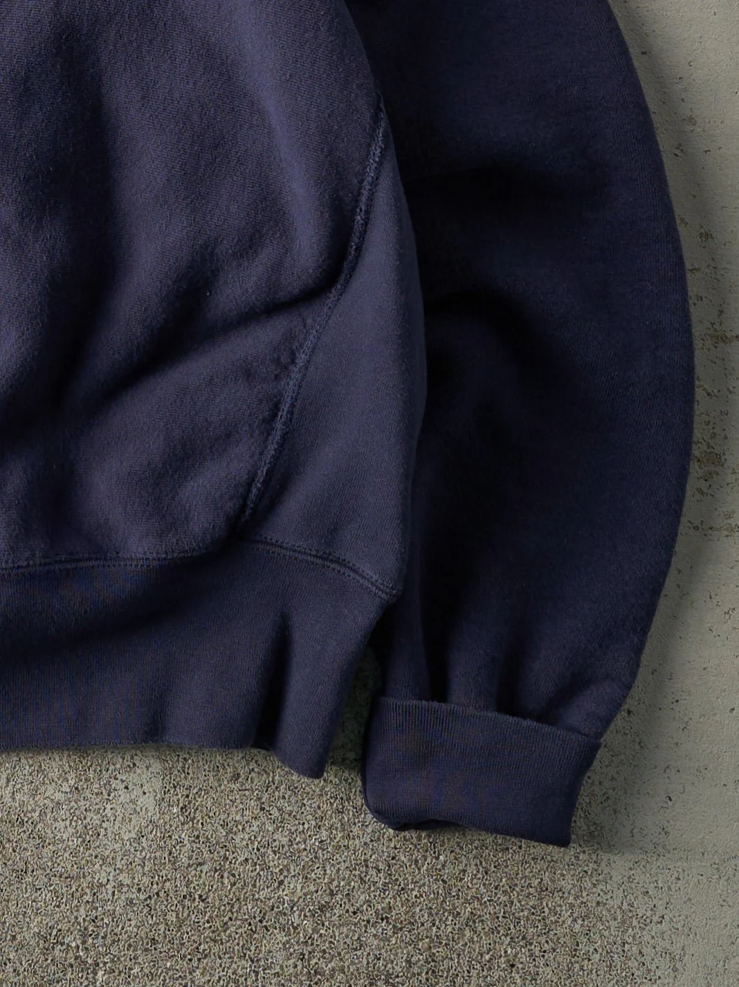 Vintage 90s Navy Blue Embroidered Logo Boxy Crewneck (L) - Image 3