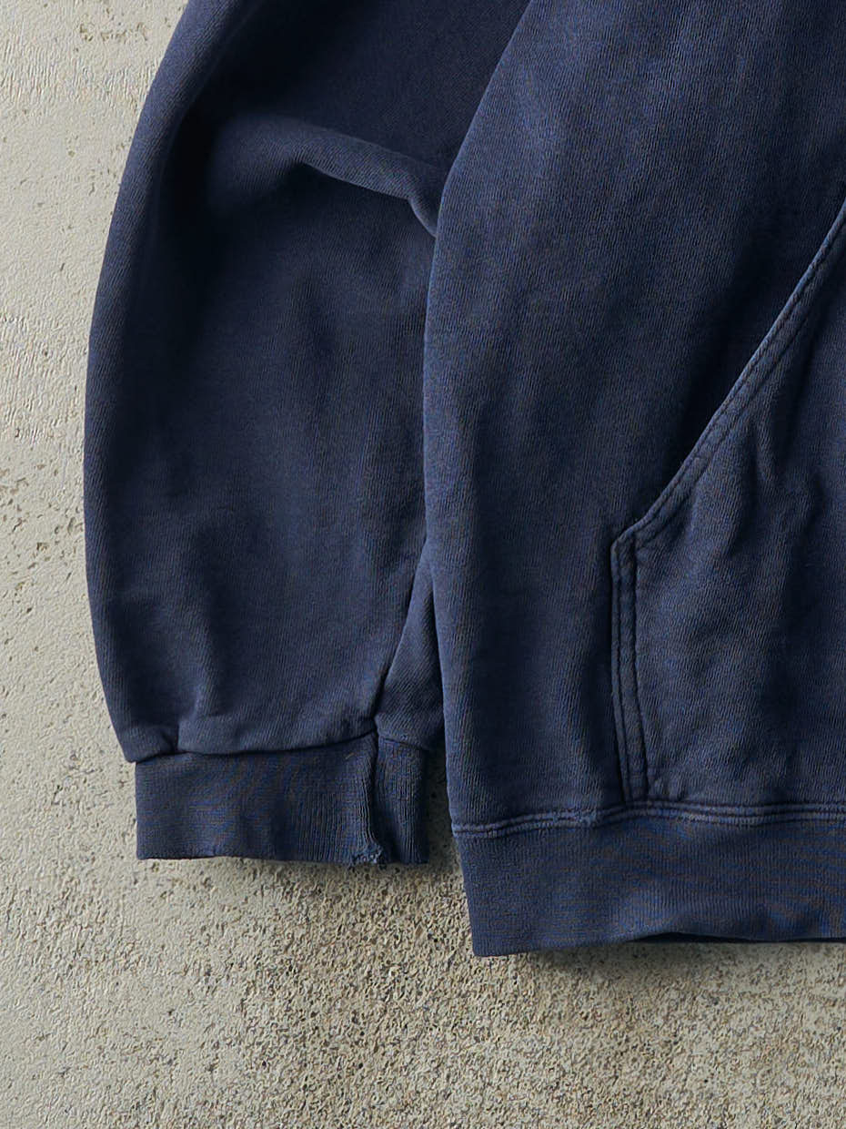Vintage 90s Navy Blue Embroidered Reebok Hoodie (L) - Image 3