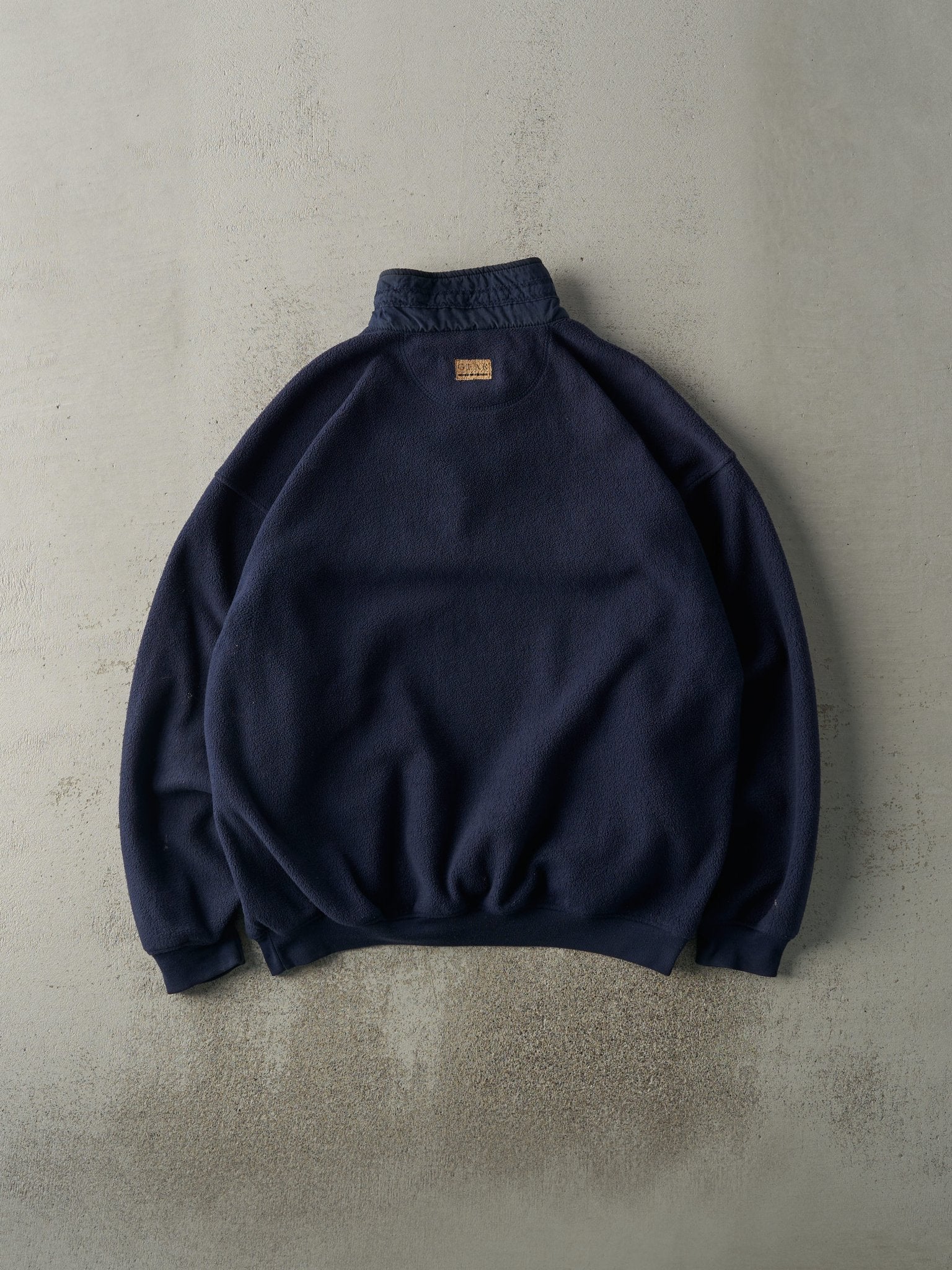 Vintage 90s Navy Blue Embroidered UConn Fleece Quarter Zip (XL) - Image 2
