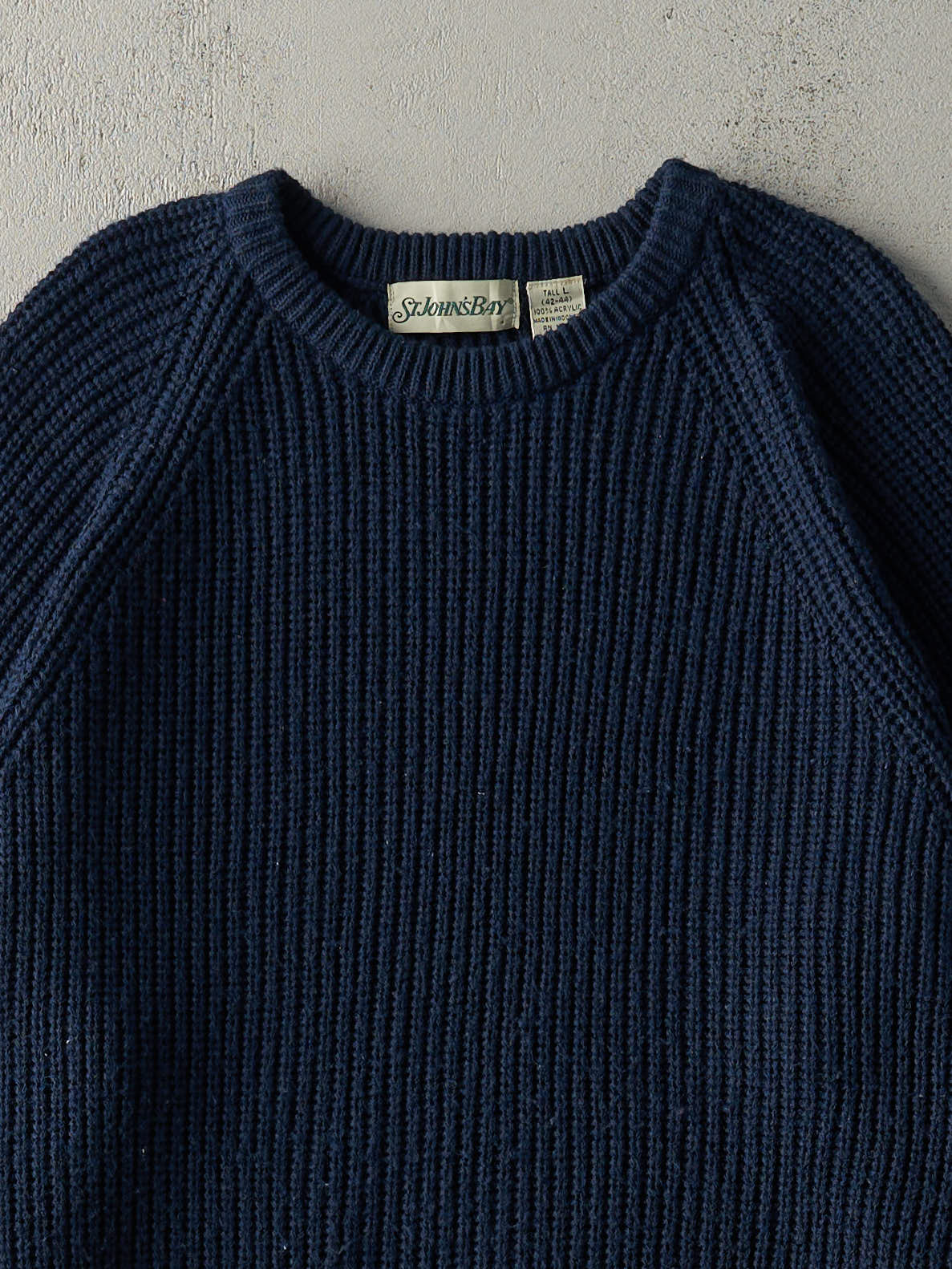Vintage 90s Navy Blue Fishermans Knit Pullover (M) - Image 3