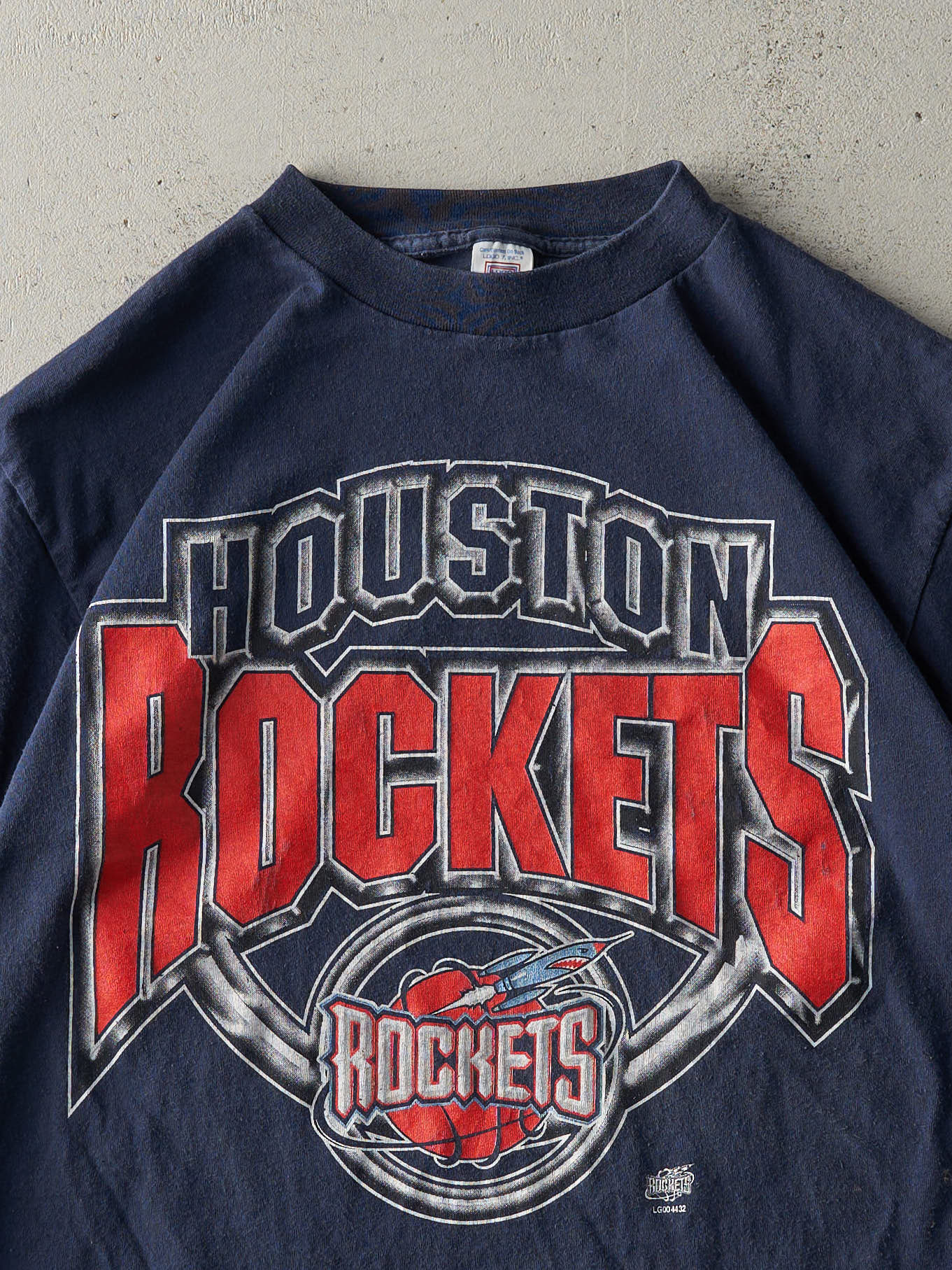 Vintage 90s Navy Blue Houston Rockets Tee (M/L) - Image 2
