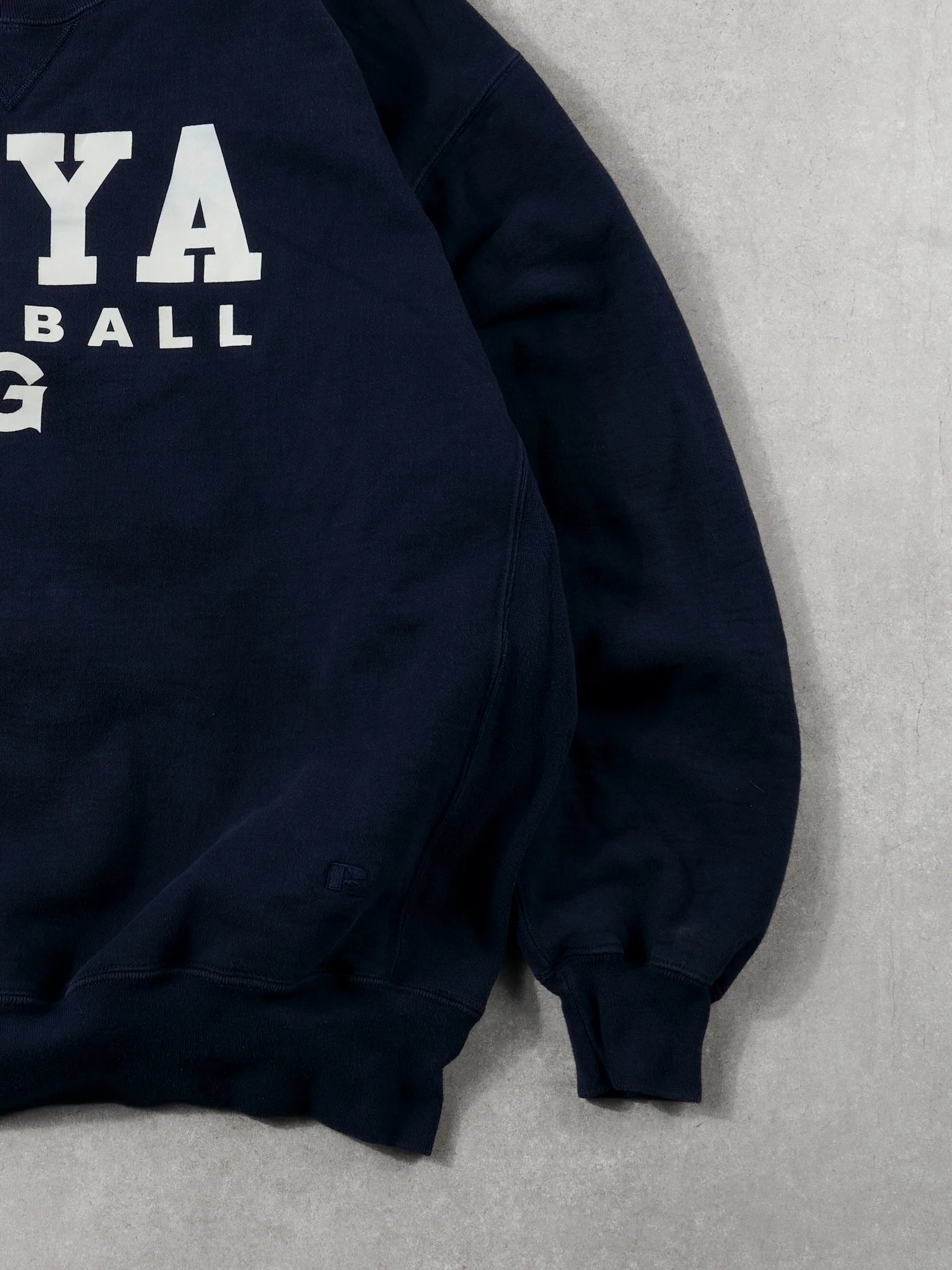 Vintage 90s Navy Blue HOYA Football Russell Athletic Crewneck (XL) - Image 3