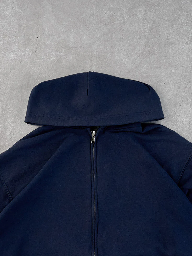 Vintage 90s Navy Blue Lee Sports Hooded Zipup (L) - Image 2