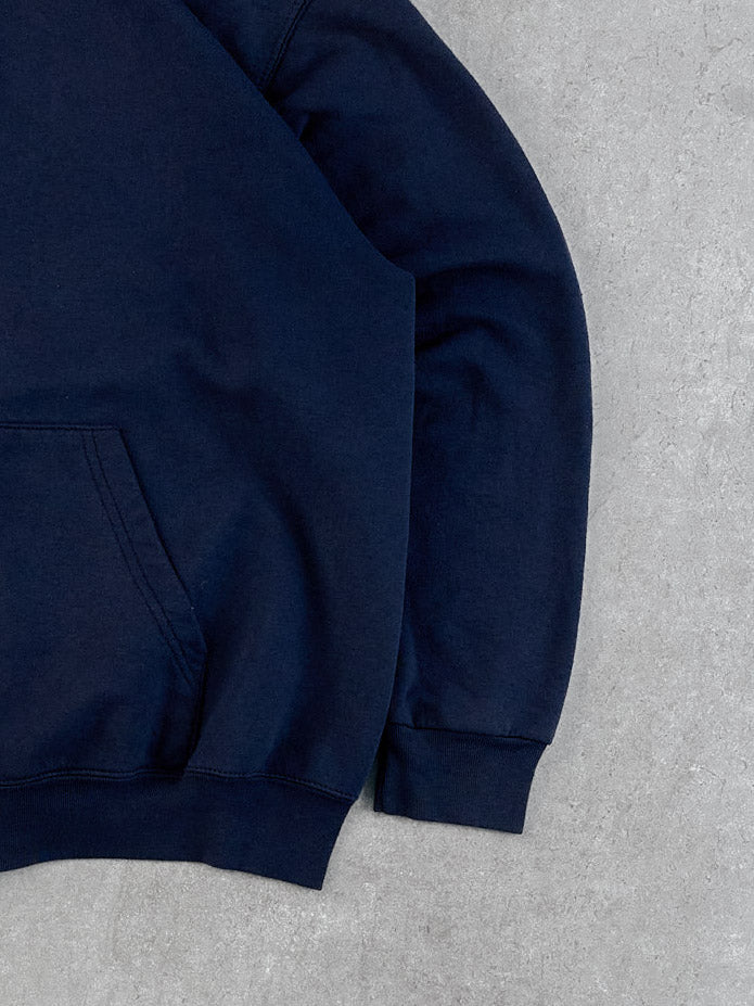 Vintage 90s Navy Blue Lee Sports Hooded Zipup (L) - Image 3
