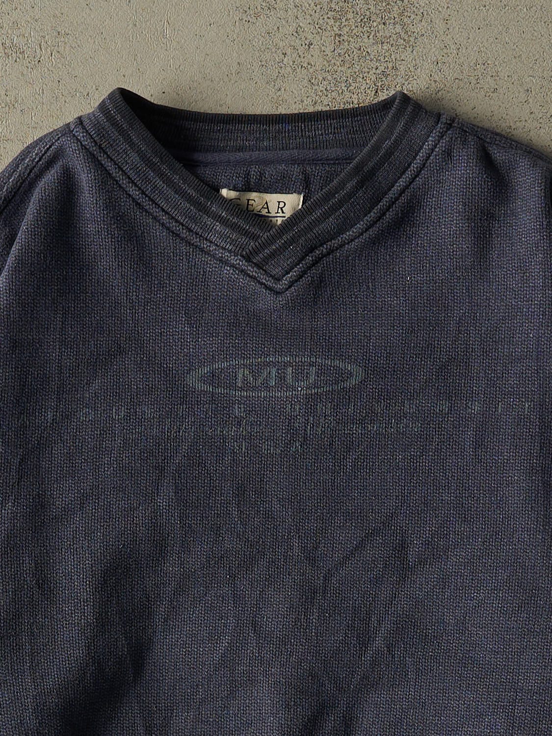 Vintage 90s Navy Blue Marquette University Textured Crewneck (L) - Image 2
