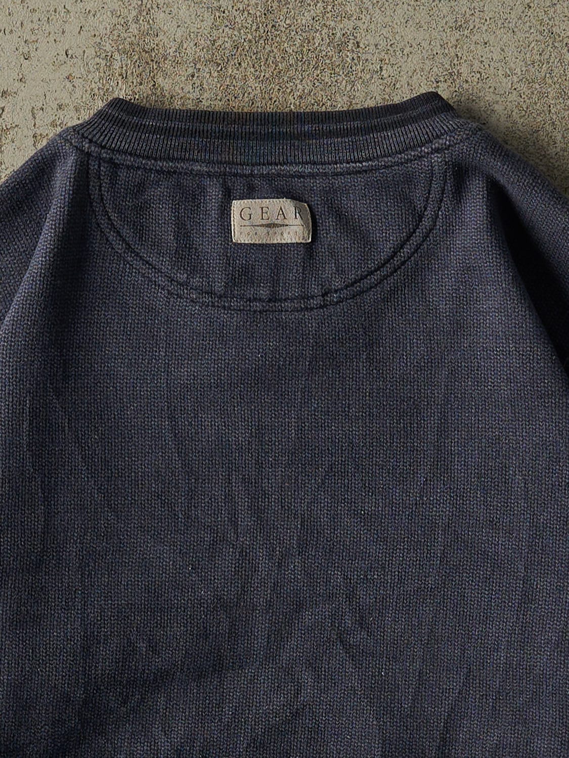 Vintage 90s Navy Blue Marquette University Textured Crewneck (L) - Image 4