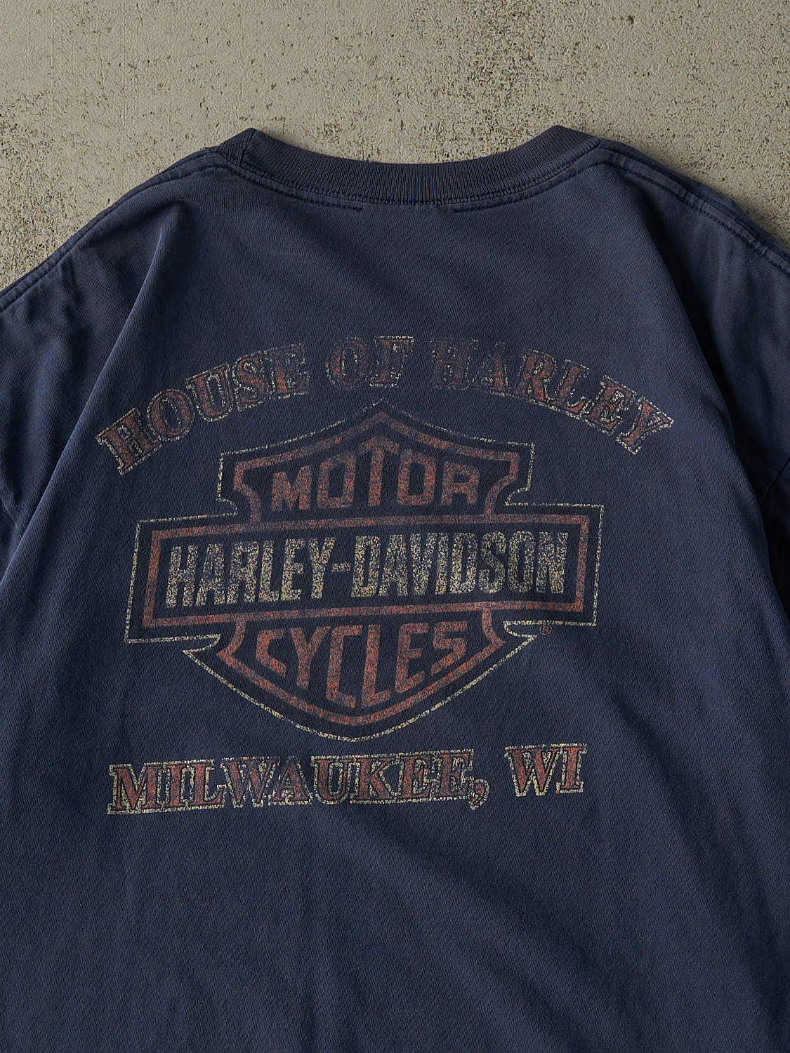 Vintage 90s Navy Blue Milwaukee WI Harley Davidson Tee (XL) - Image 4