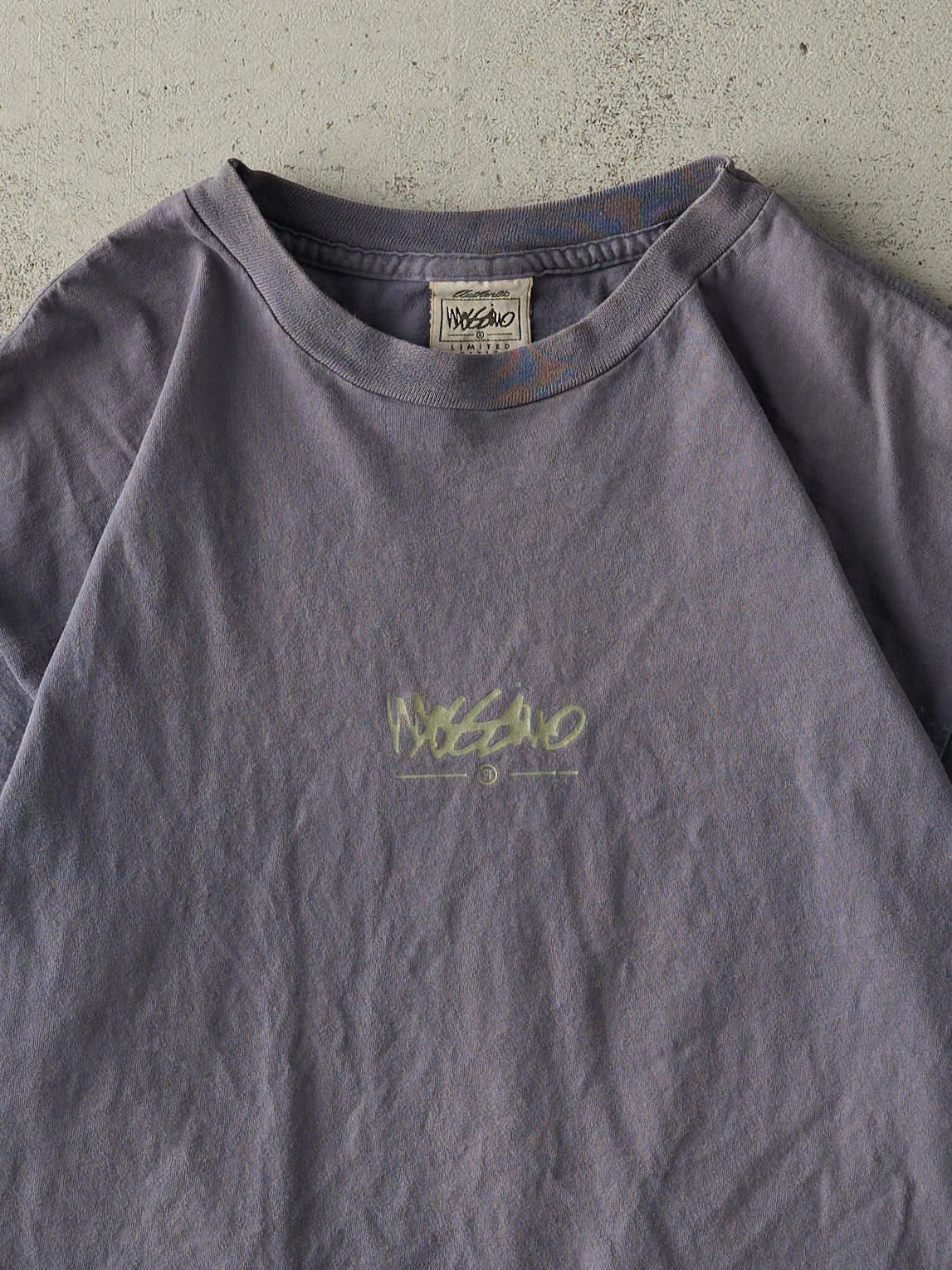 Vintage 90s Navy Blue Mossimo Single Stitch Tee (L) - Image 3