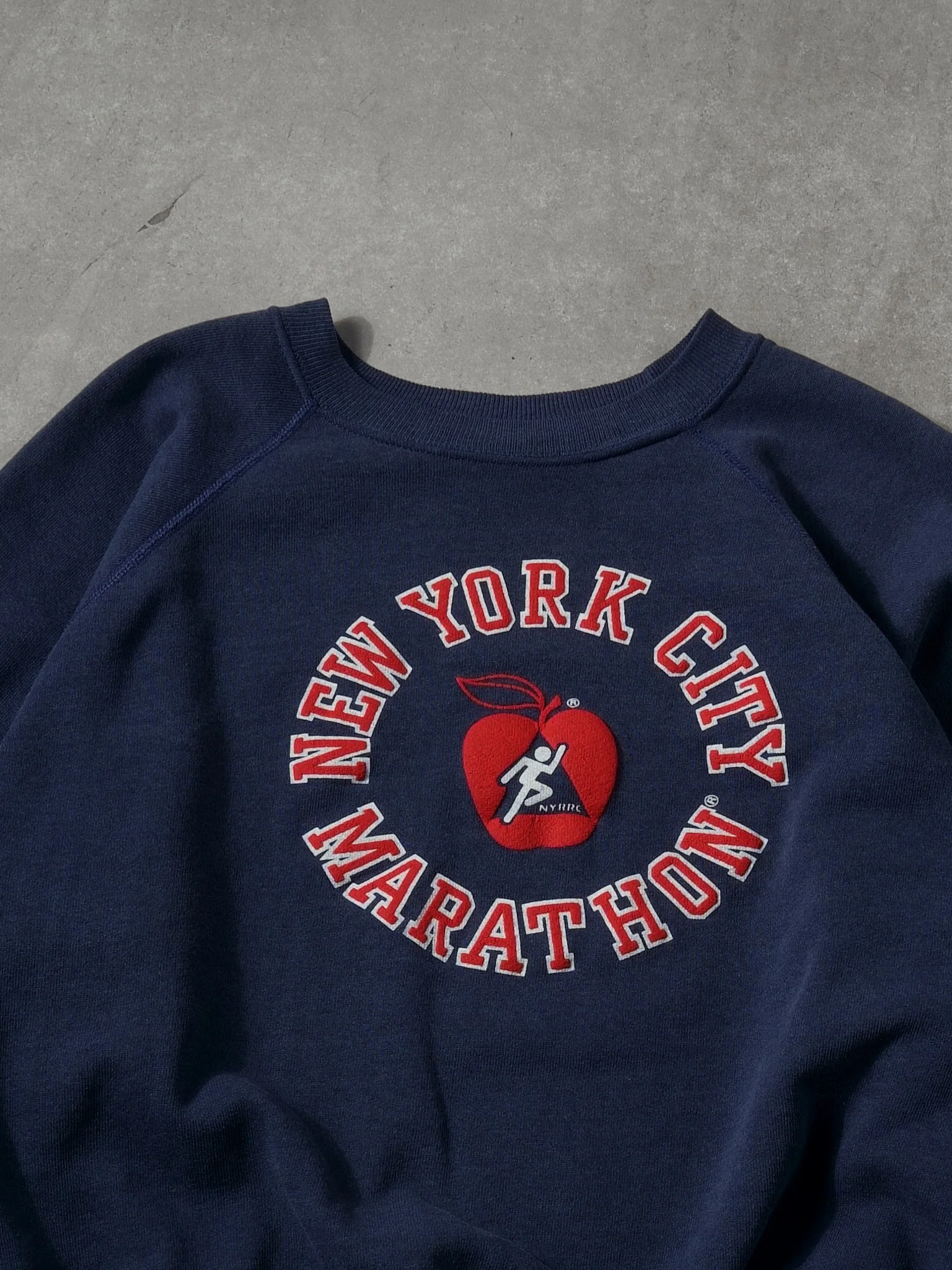 Vintage 90s Navy Blue New York City Marathon Crewneck (L) - Image 2