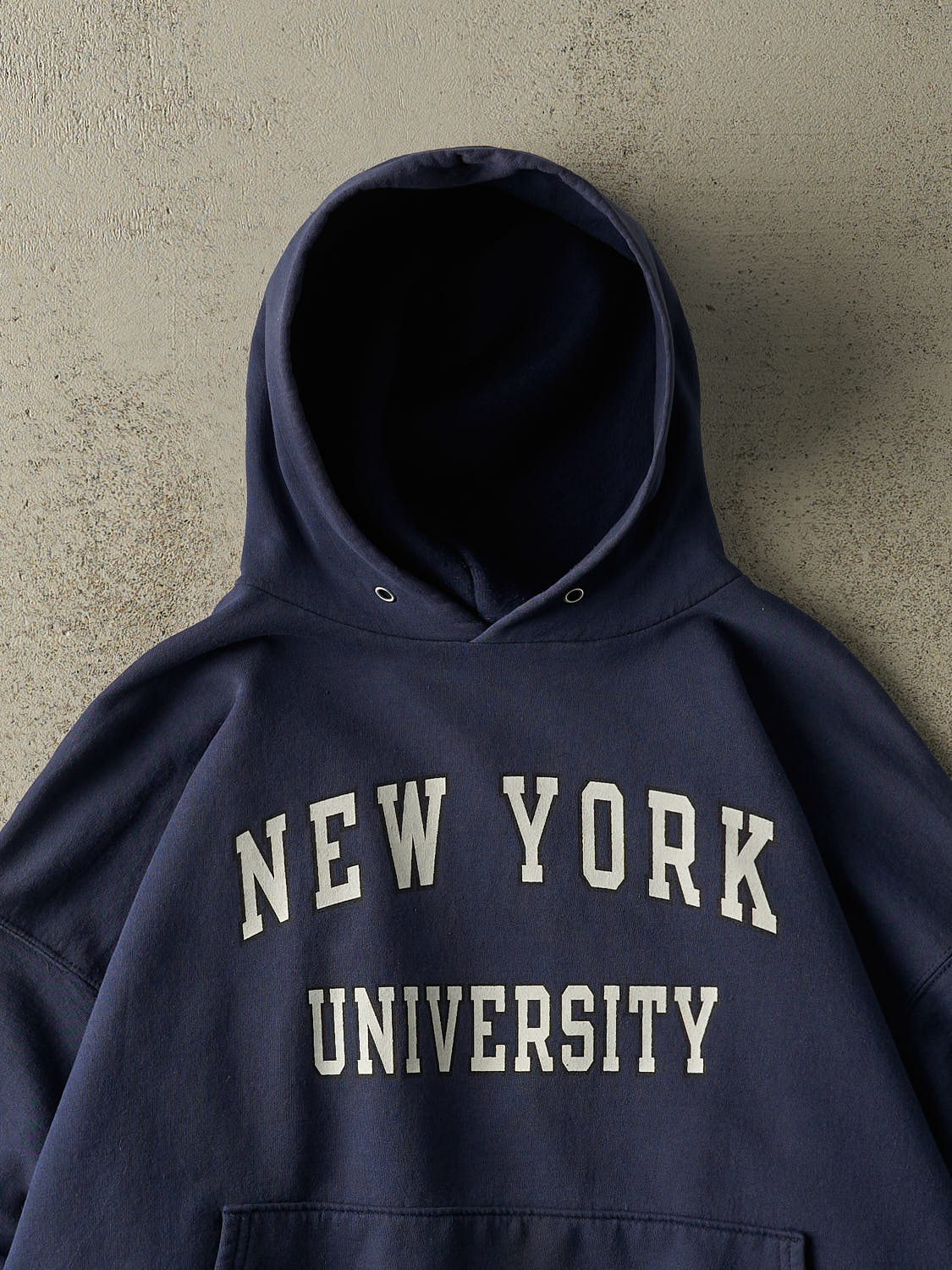 Vintage 90s Navy Blue New York University Hoodie (XL) - Image 3