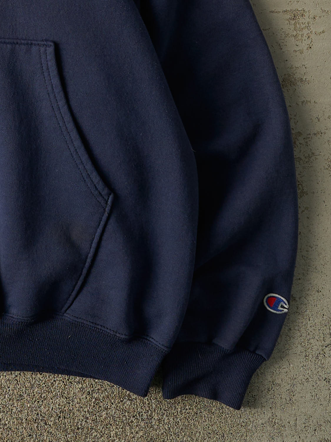 Vintage 90s Navy Blue New York University Hoodie (XL) - Image 4