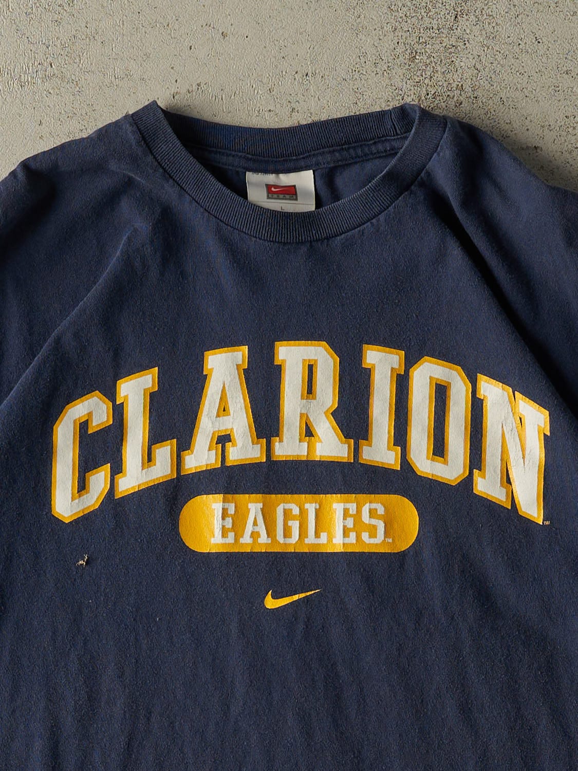 Vintage Y2K Navy Blue Nike Clarion Eagles Tee (L) - Image 2