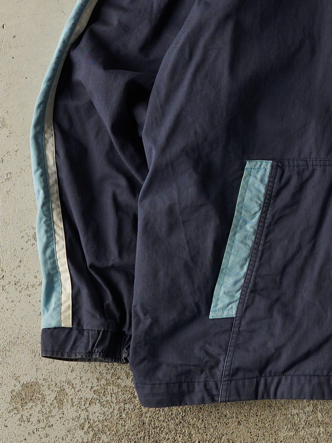 Vintage Y2K Navy Blue Nike Embroidered Hooded Windbreaker Jacket (XXXL) - Image 3