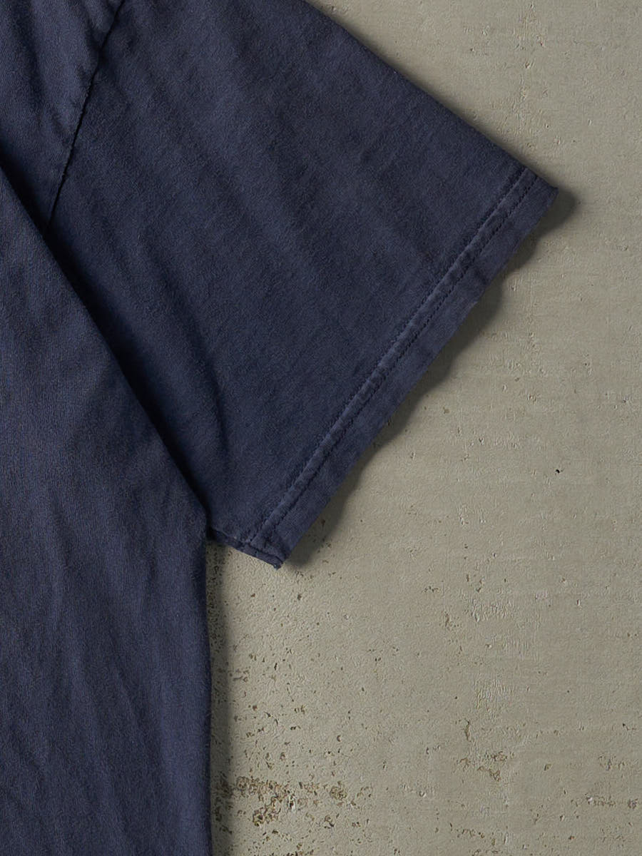 Vintage 90s Navy Blue Nike Logo Tee (L/XL) - Image 3