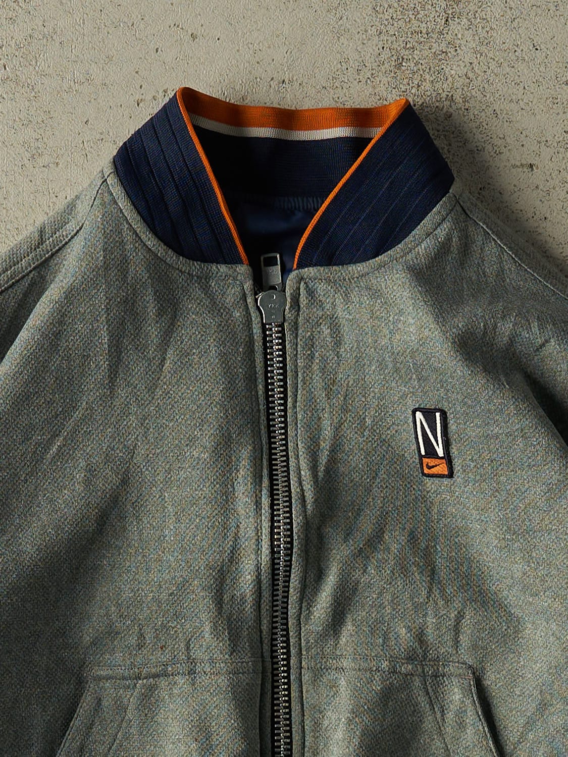 Vintage Y2K Navy Blue Nike Reversible Bomber Windbreaker Jacket (XS/S) - Image 4