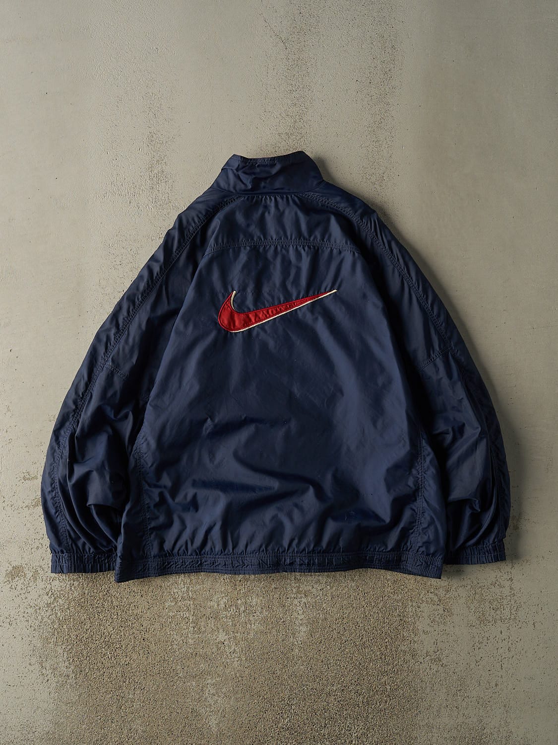 Vintage 90s Navy Blue Nike Zip Up Windbreaker Jacket (XL/XXL) - Image 2