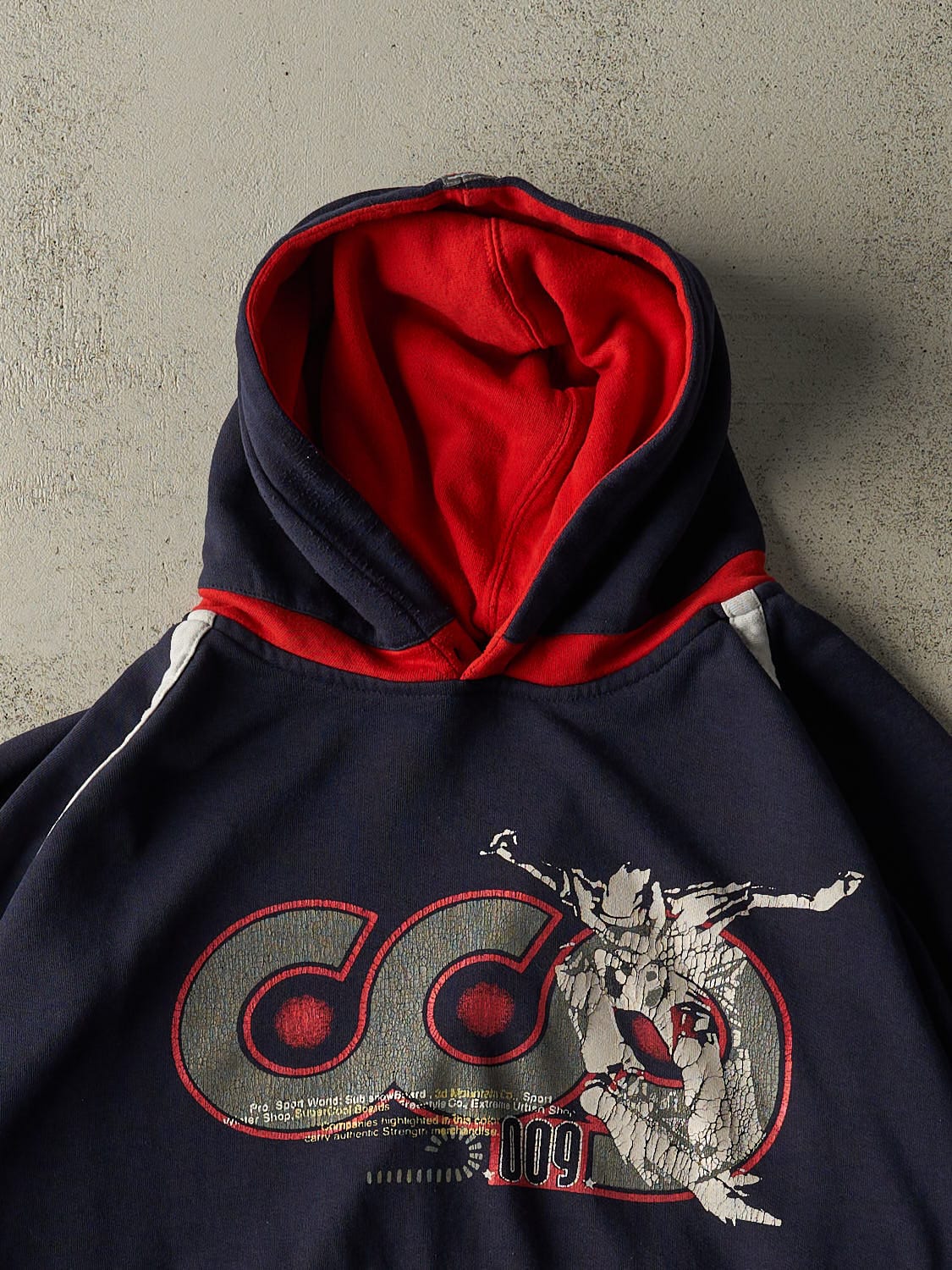 Vintage 90s Navy Blue No Boundaries Hoodie (M) - Image 2