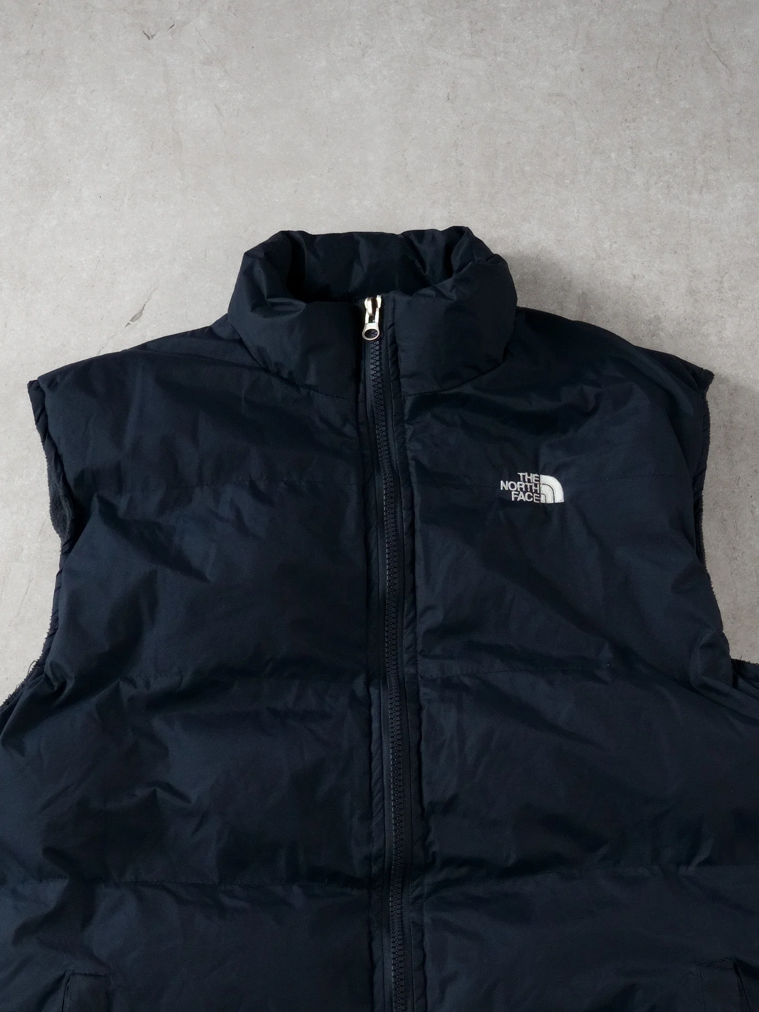 Vintage 90s Navy Blue Northface Puffer Vest (L) - Image 2