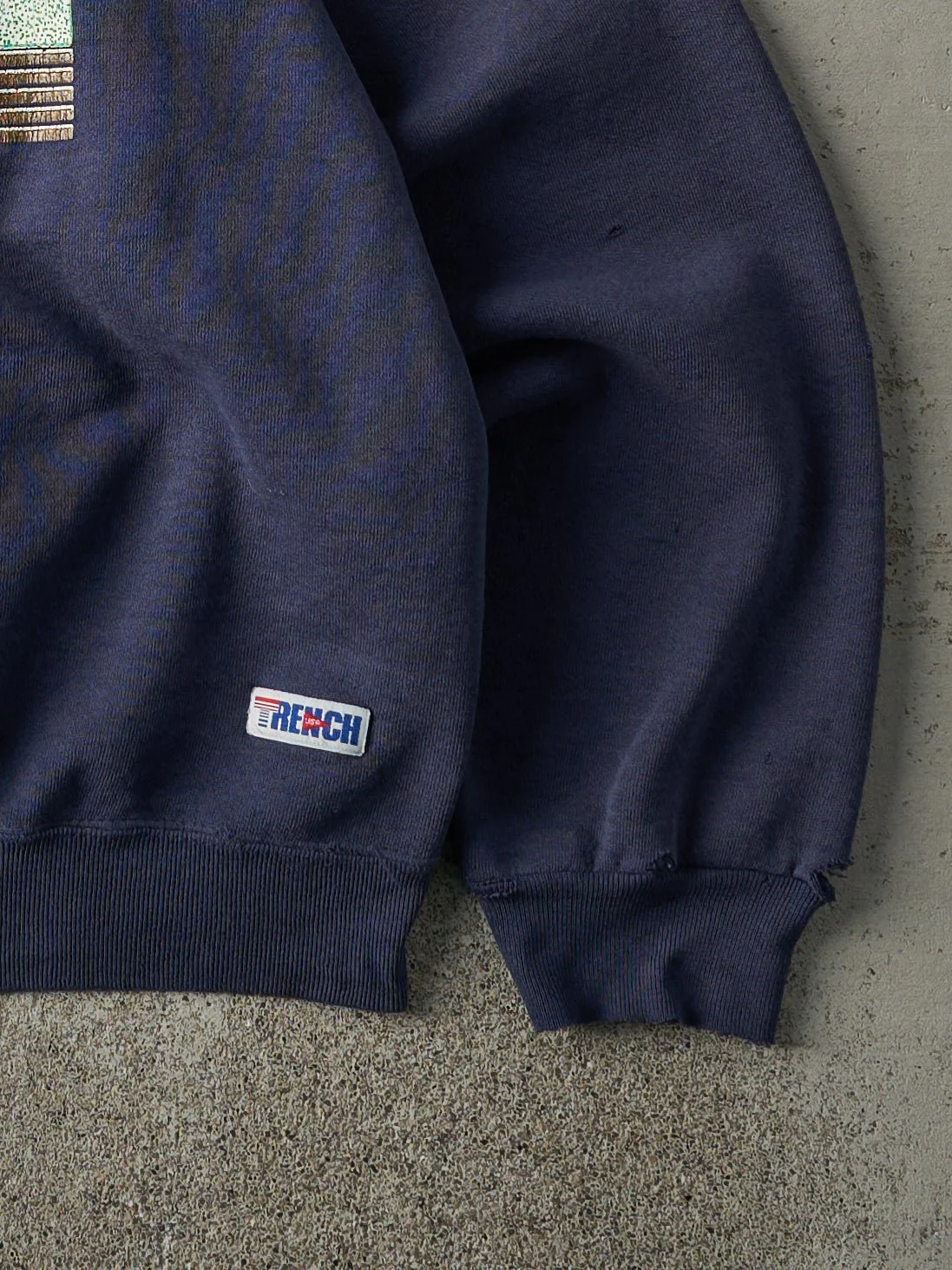 Vintage 90s Navy Blue Notre Dame Fighting Irish Crewneck (L) - Image 3