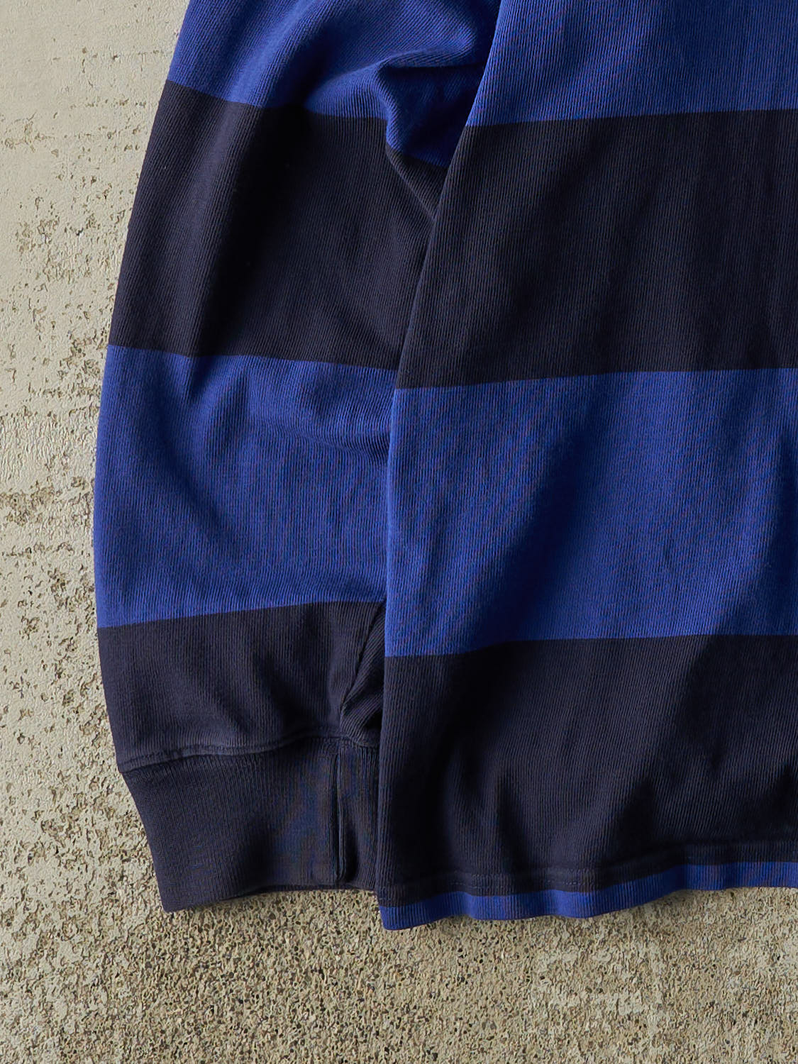 Vintage 90s Navy Blue Polo Ralph Lauren Rugby Long Sleeve (L/XL) - Image 3