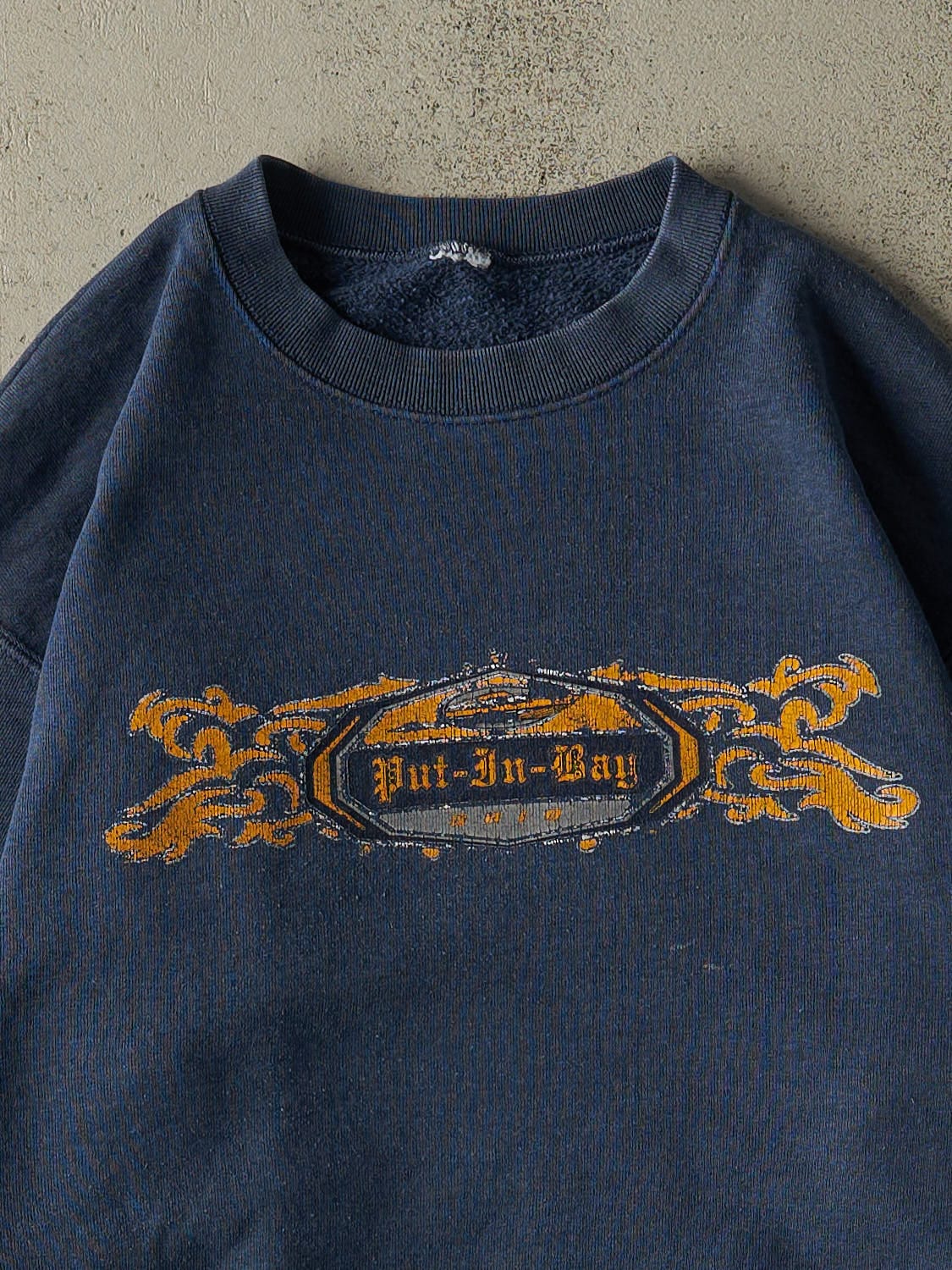 Vintage 90s Navy Blue Put-In-Bay Crewneck (L) - Image 2