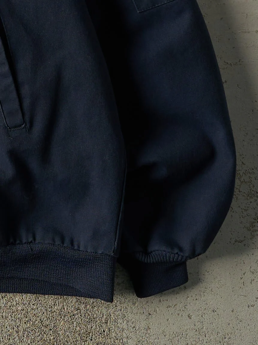 Vintage 90s Navy Blue Quilt Lined Bomber Work Jacket (XXL) - Image 4