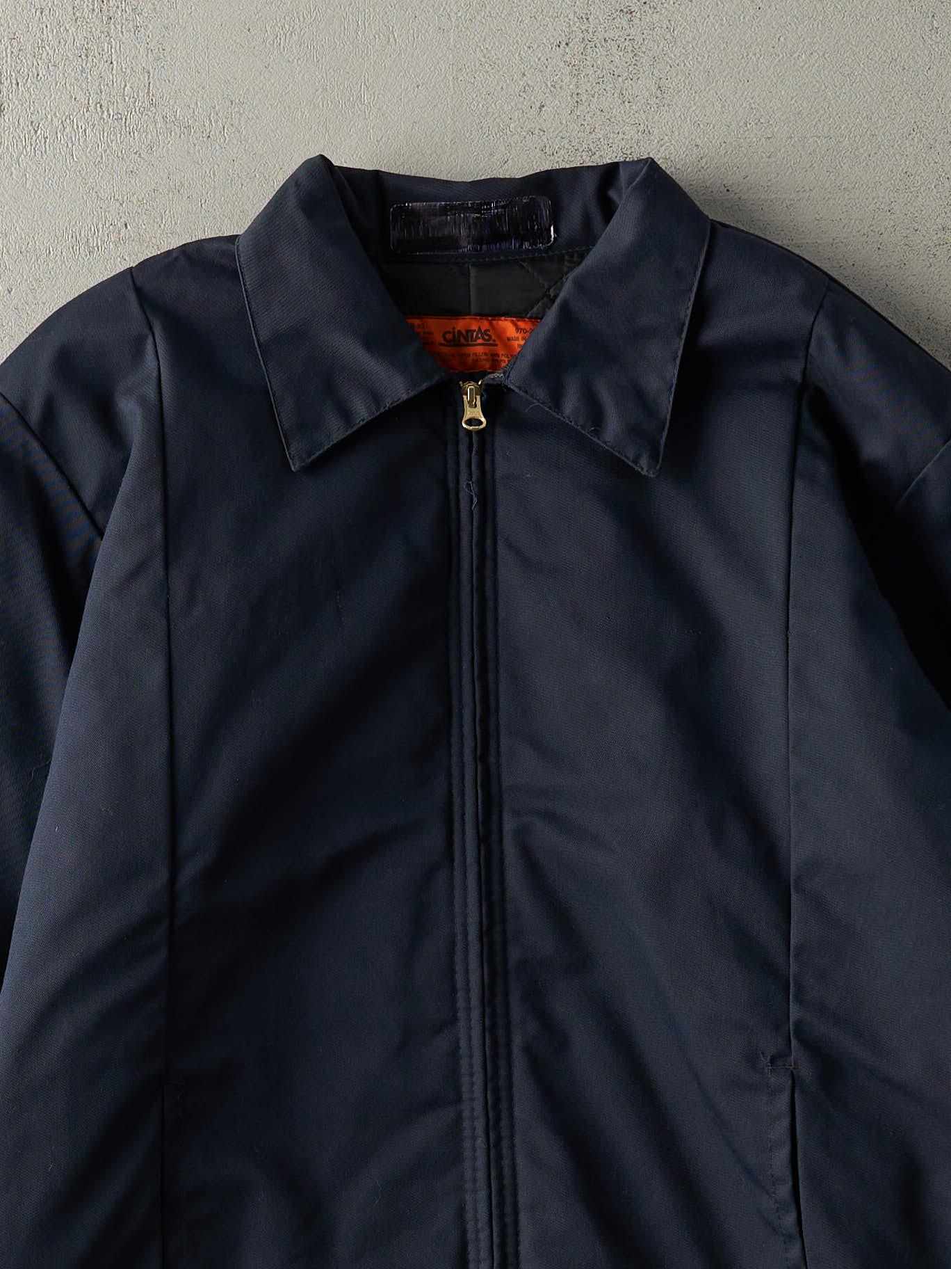 Vintage 90s Navy Blue Quilt Lined Work Jacket (M) - Image 2