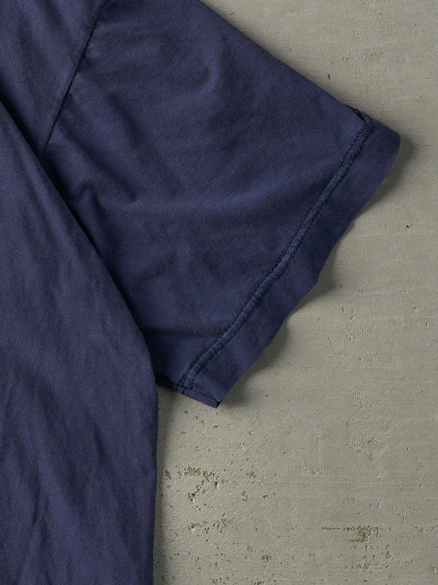 Vintage 90s Navy Blue Ray Ban Logo Tee (M) - Image 3