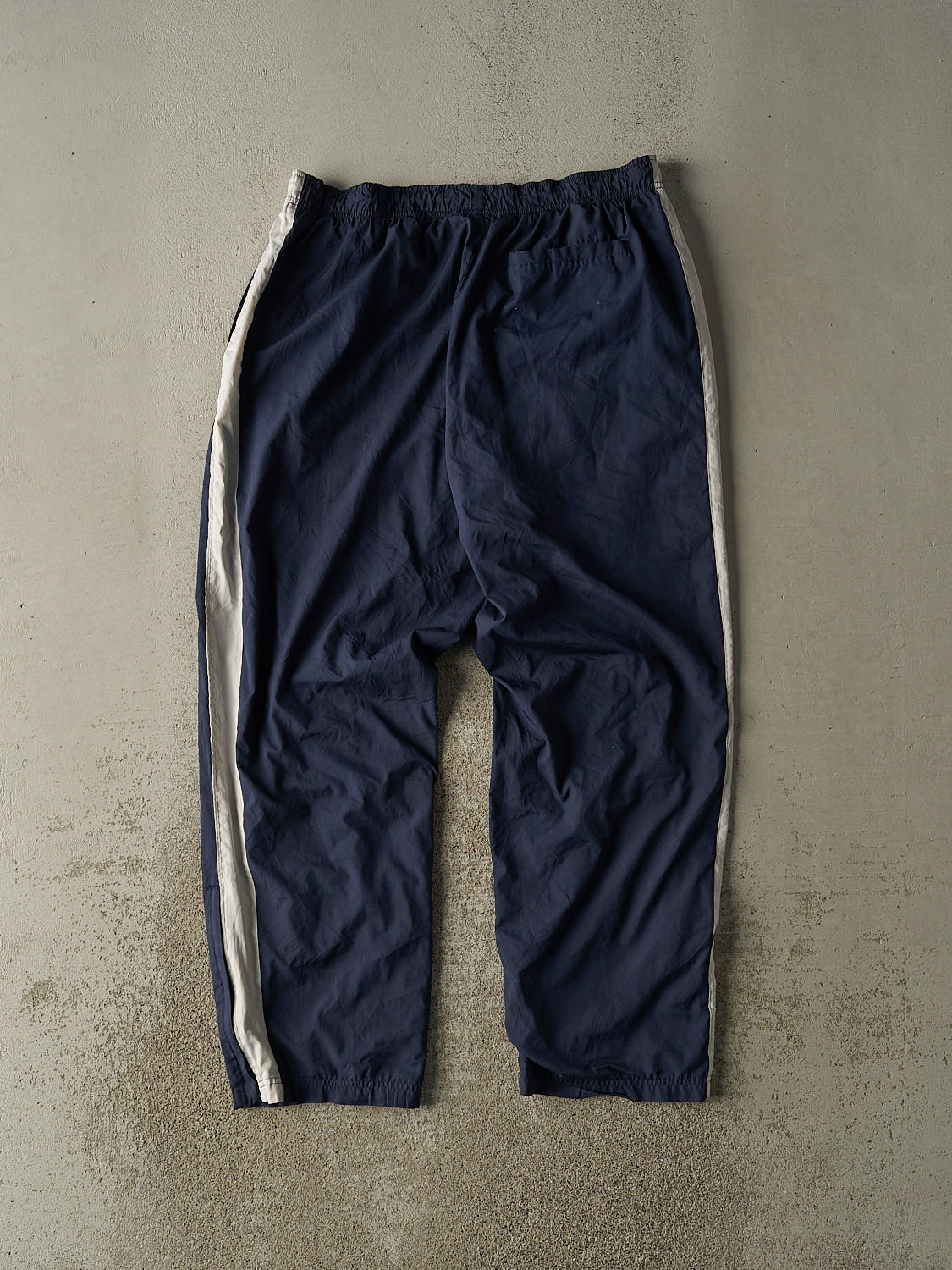 Vintage 90s Navy Blue Reebok Striped Track Pants (34x30) - Image 2