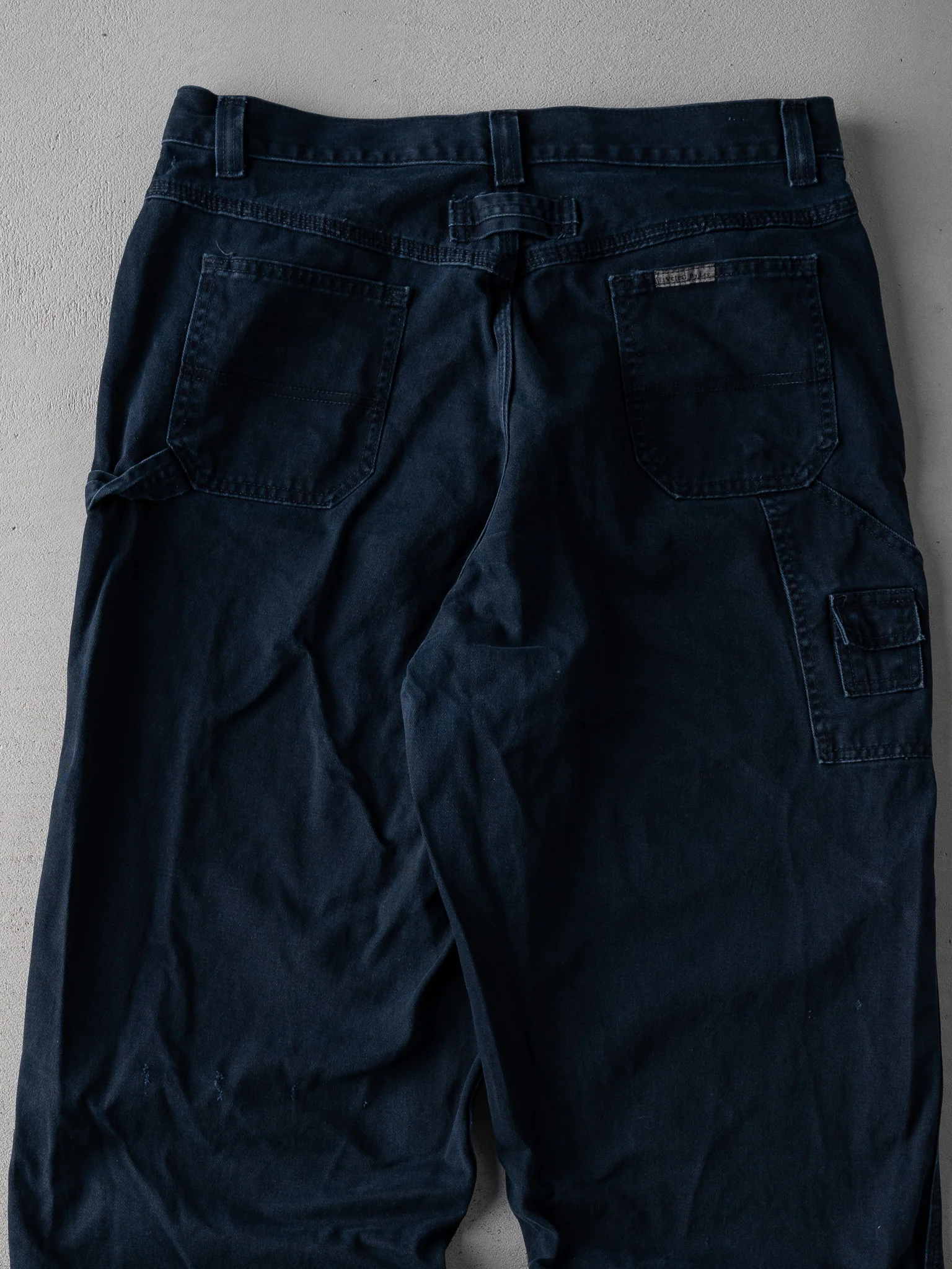 Vintage 90s Navy Blue Riveted By Lee Carpenter Pants (34 x 30) - Image 4