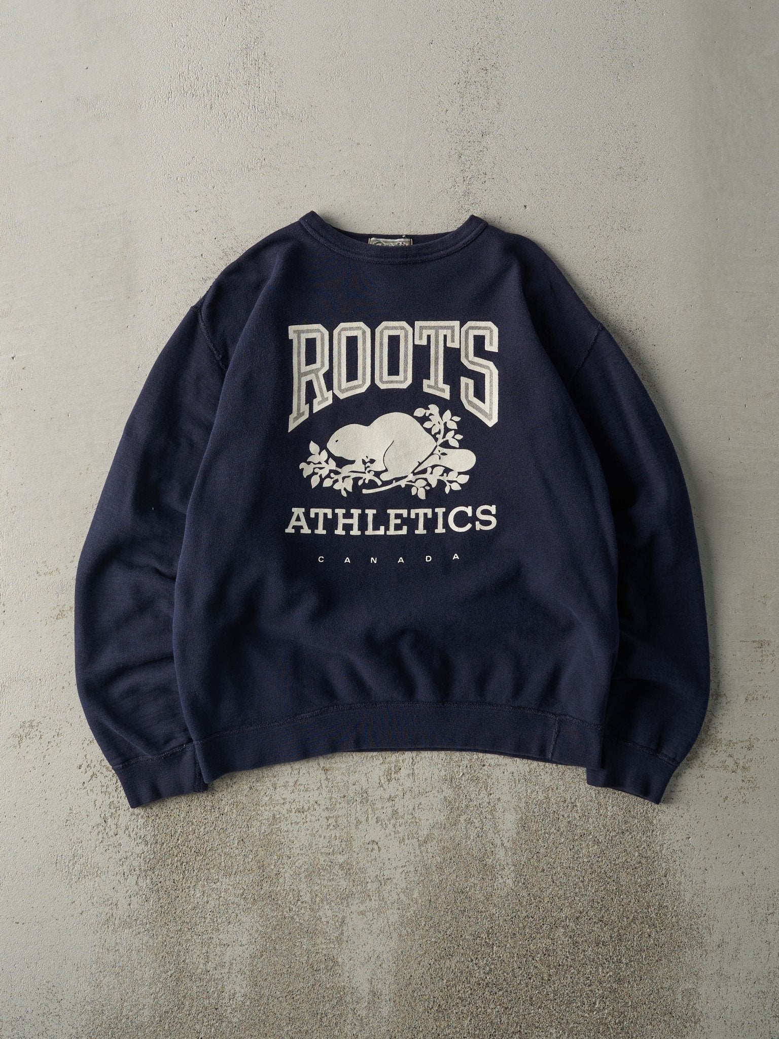 Vintage 90s Navy Blue Roots Athletics Crewneck (M)