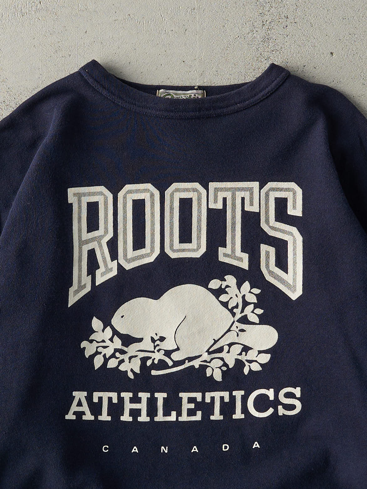 Vintage 90s Navy Blue Roots Athletics Crewneck (M) - Image 3