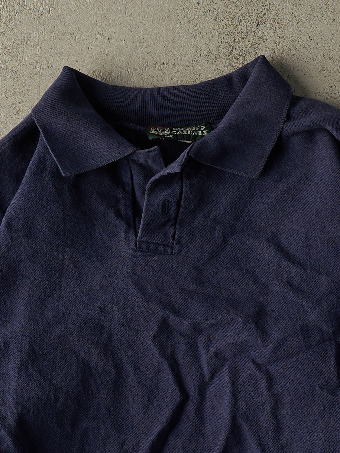 Vintage 90s Navy Blue Rossland Trail Country Club Quarter Button Sweatshirt (S/M) - Image 2