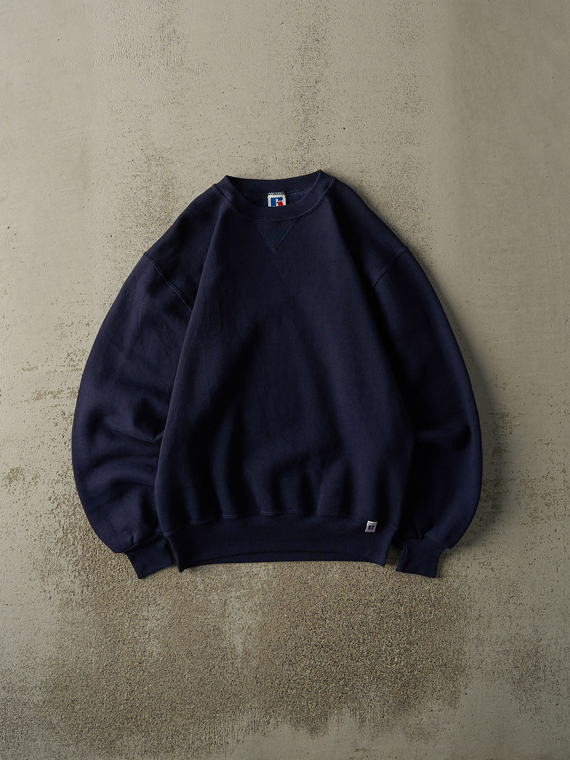 Vintage 90s Navy Blue Russell Athletic Blank Crewneck (M)