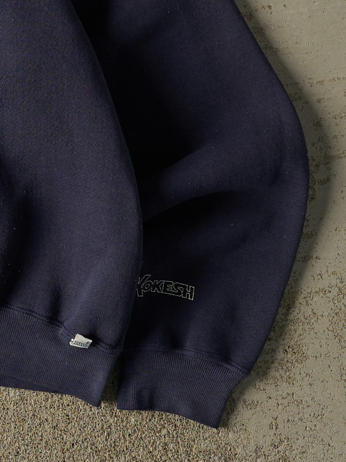 Vintage 90s Navy Blue Russell Athletic Blank Crewneck (L/XL) - Image 4